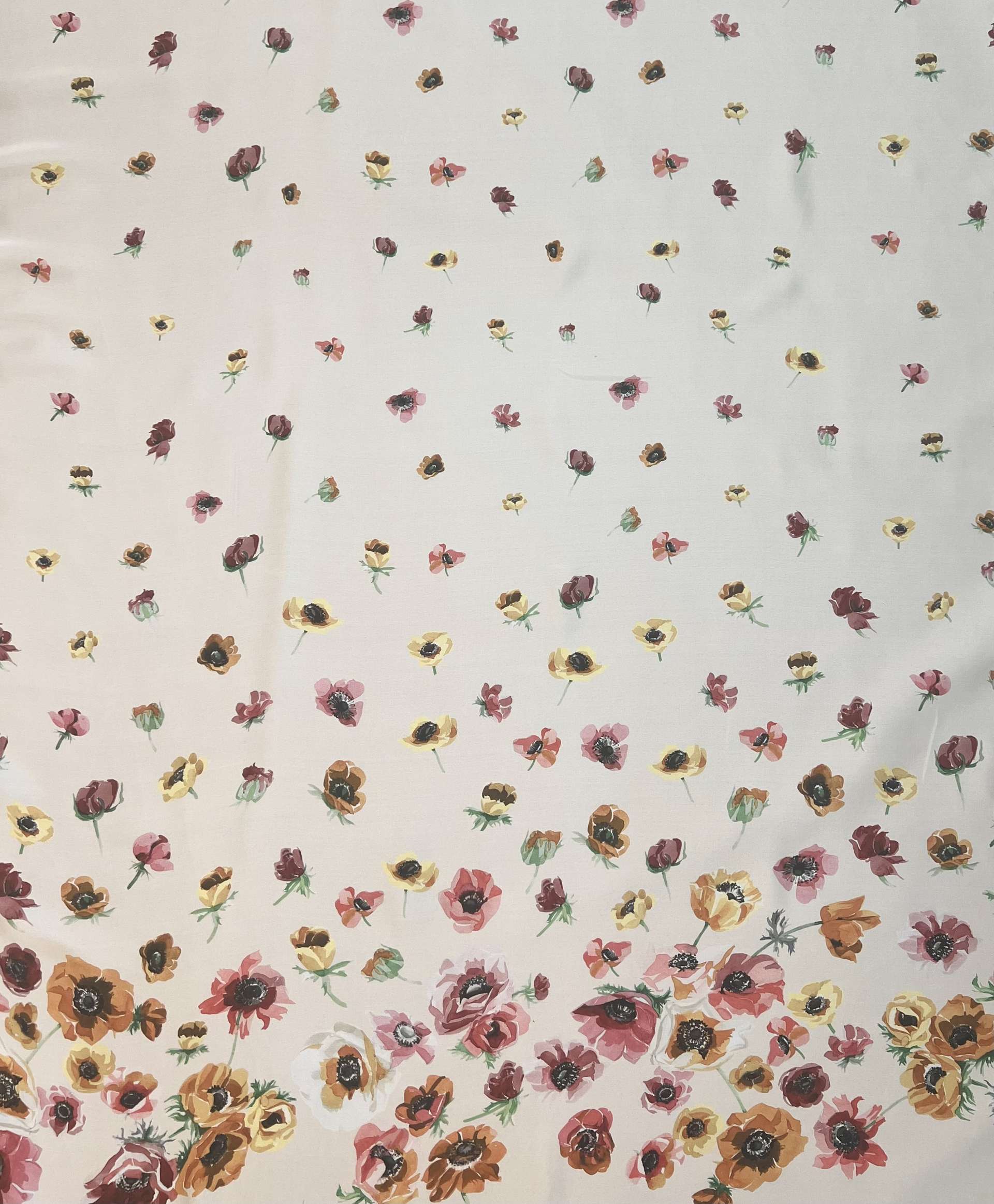 Printed Silk Satin Chiffon with Floral Degradé
