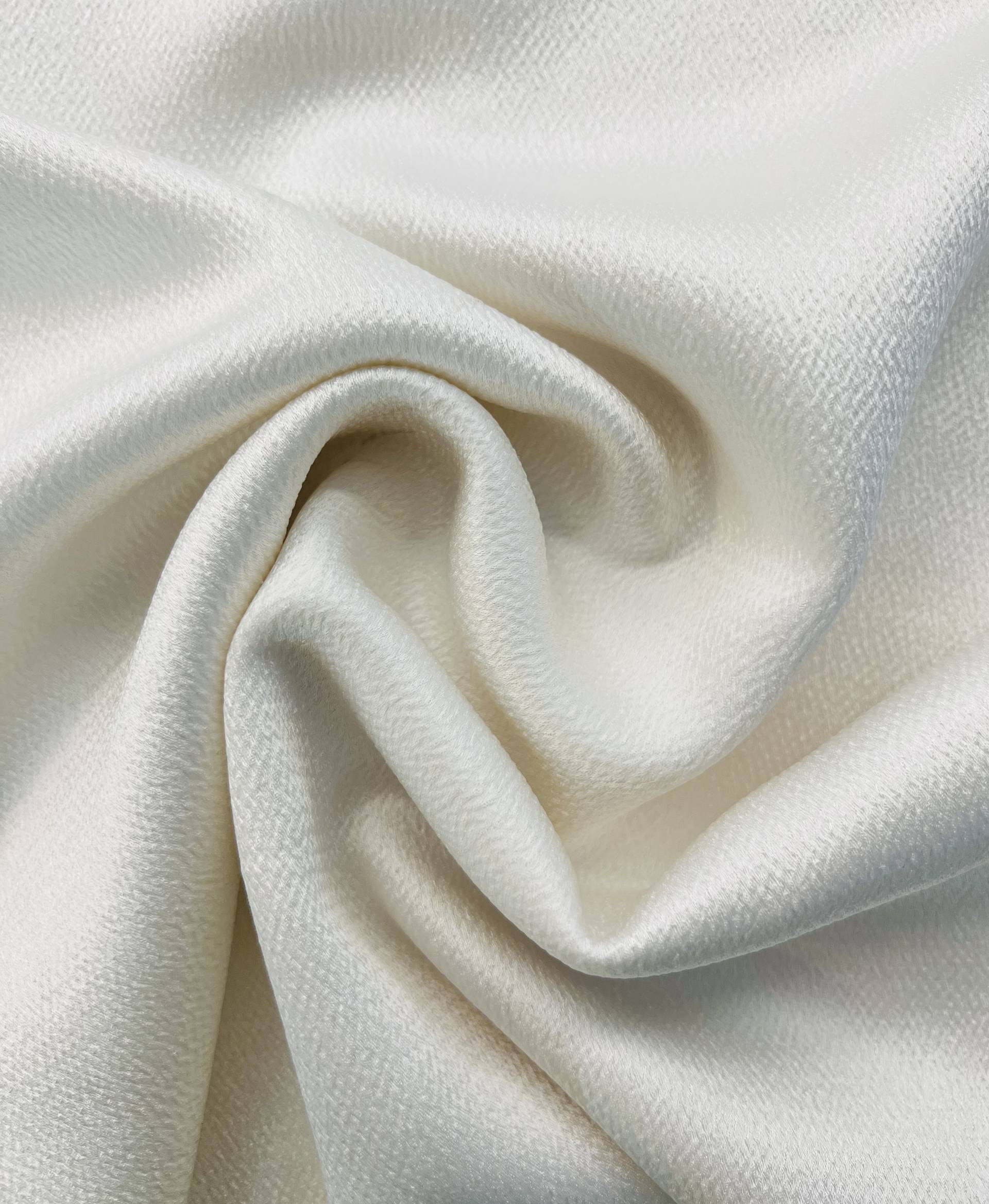 Viscose & Acetate Hammer Satin in White