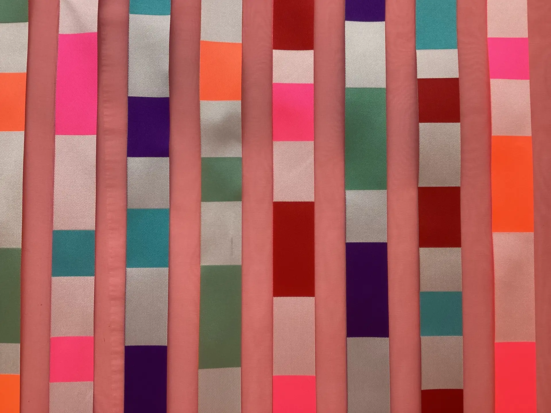 Made In Italy Silk & Polyester Woven Ribbon + Organza in Multi Colors Striped