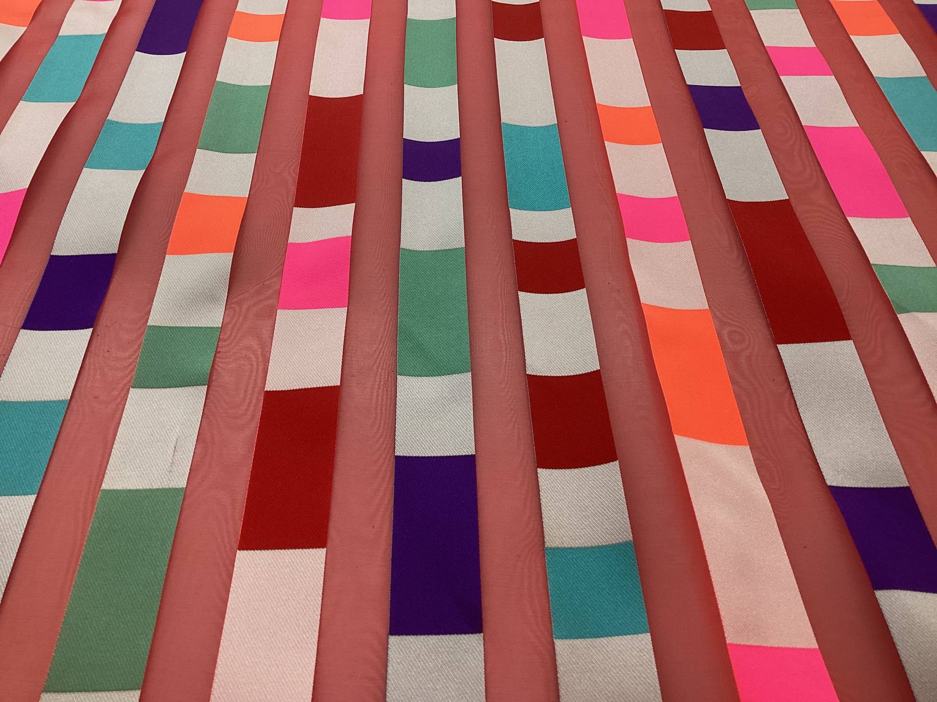 Made In Italy Silk & Polyester Woven Ribbon + Organza in Multi Colors Striped