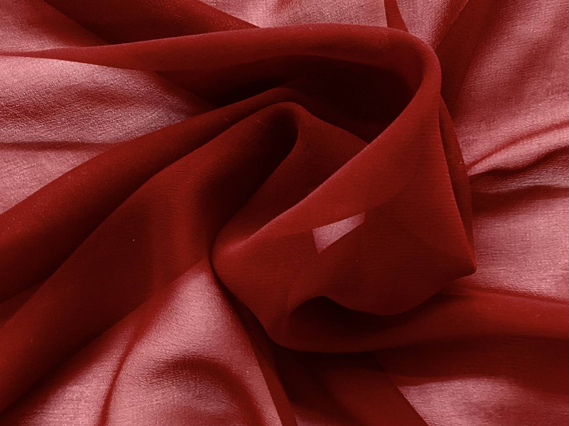 100% Silk Chiffon In Pomegranate