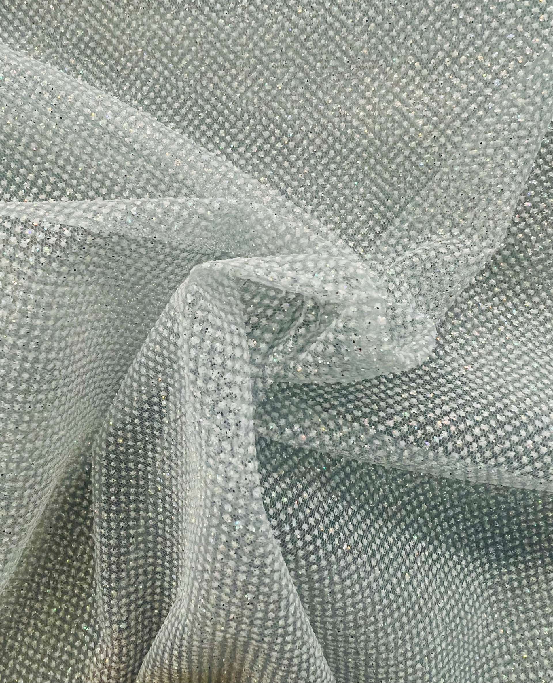Glitter Tulle in Silver Grey