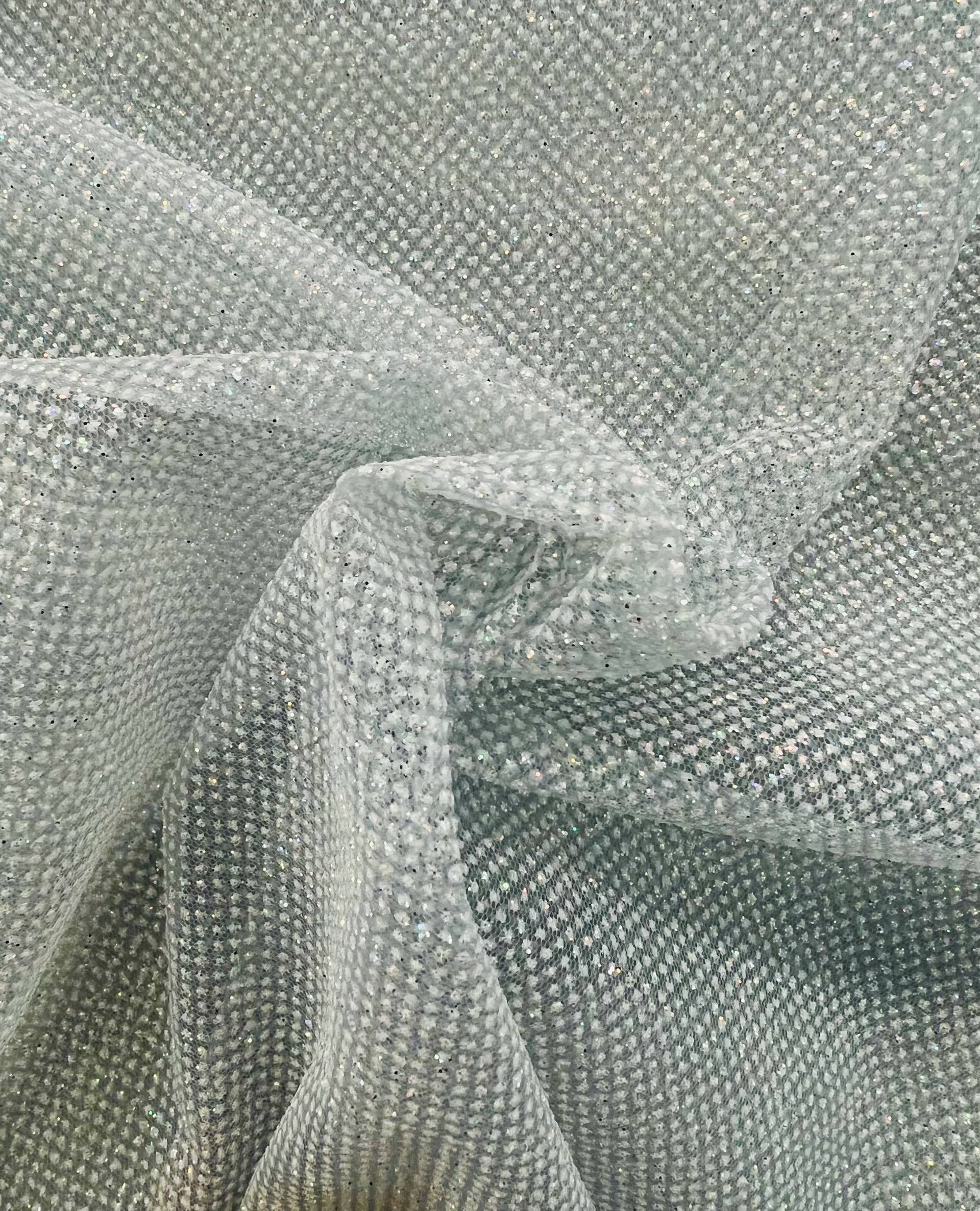 Glitter Tulle in Silver Grey