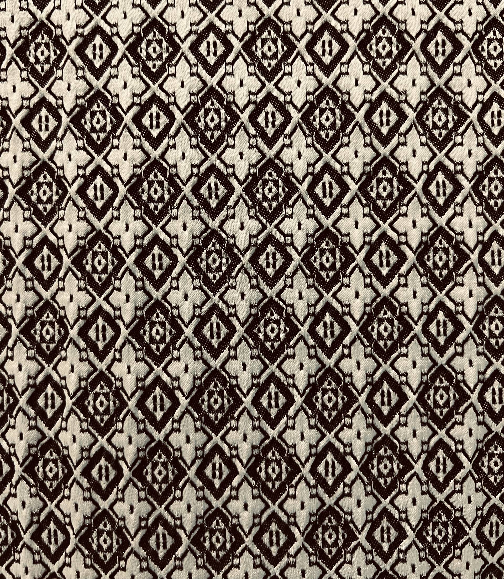 Stretch Rayon Brocade in Black & White