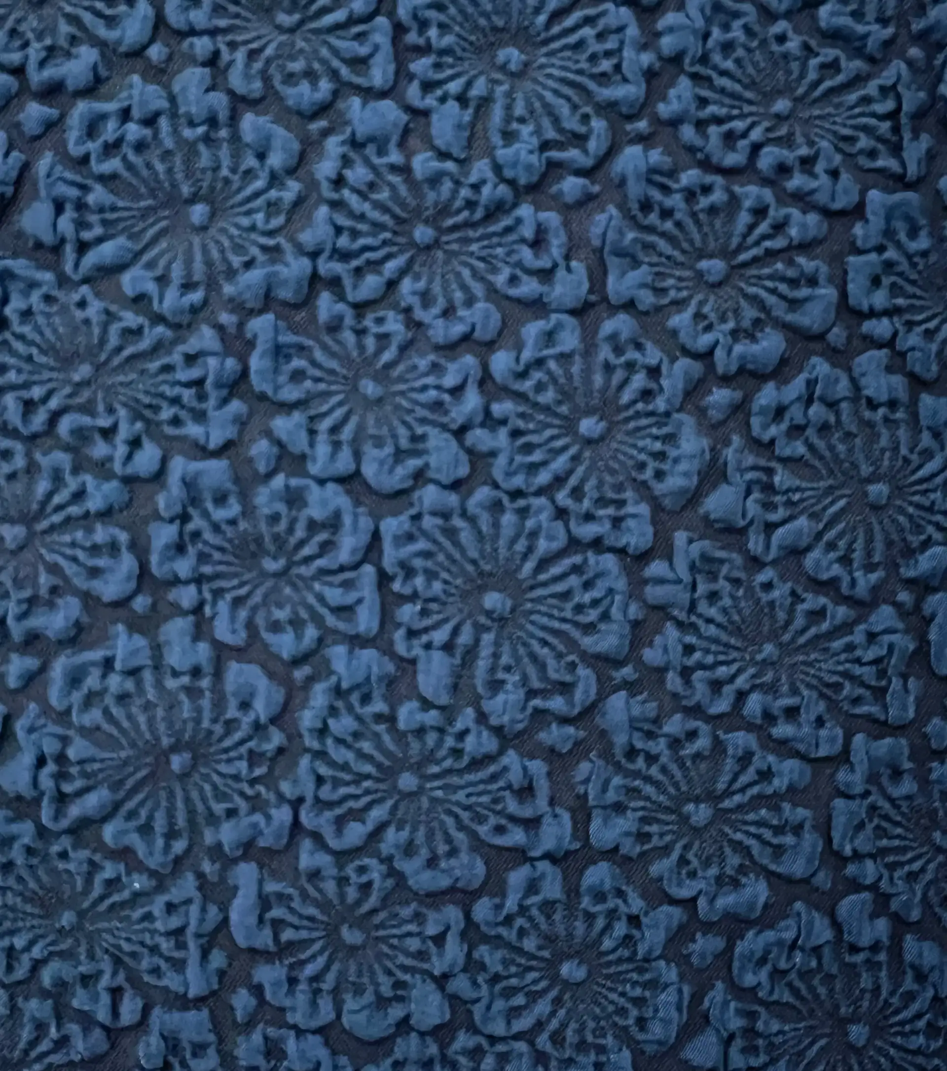 Stretch Mattelassé Brocade in Navy