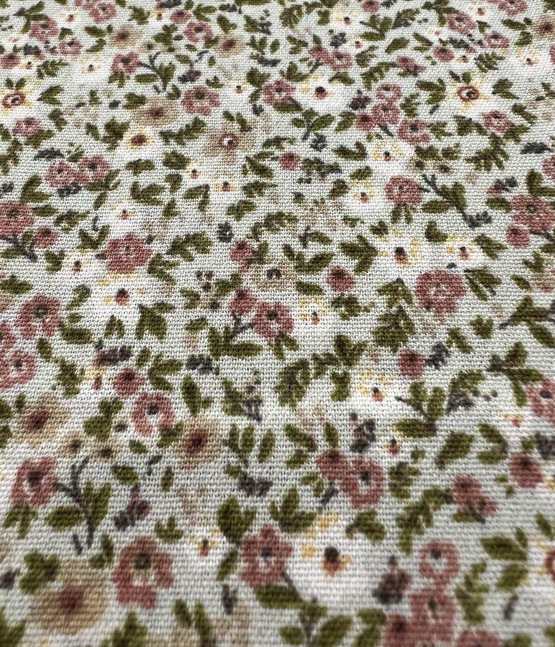 Printed Polyester Challis in Ivory