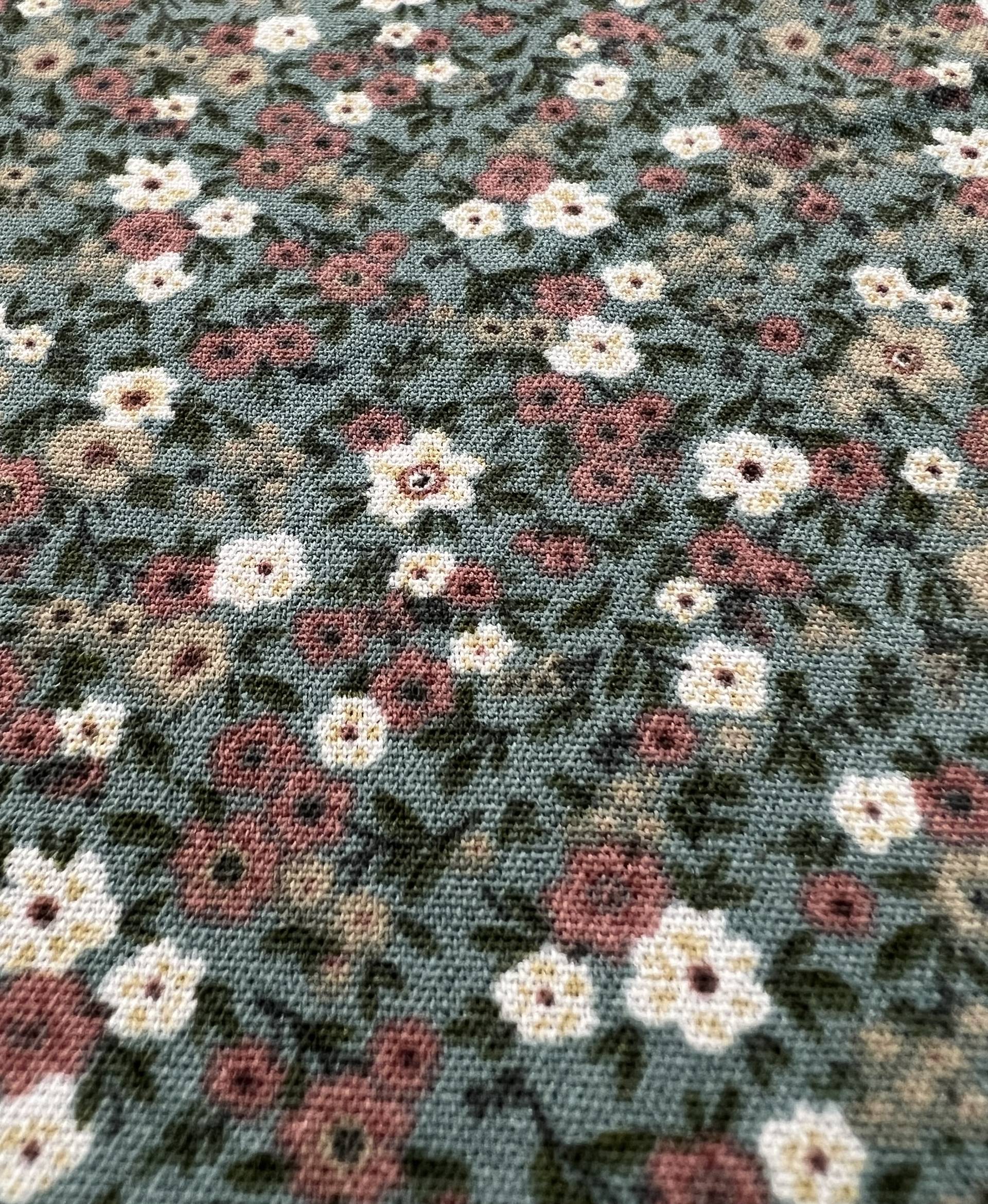 Printed Polyester Challis in Sage