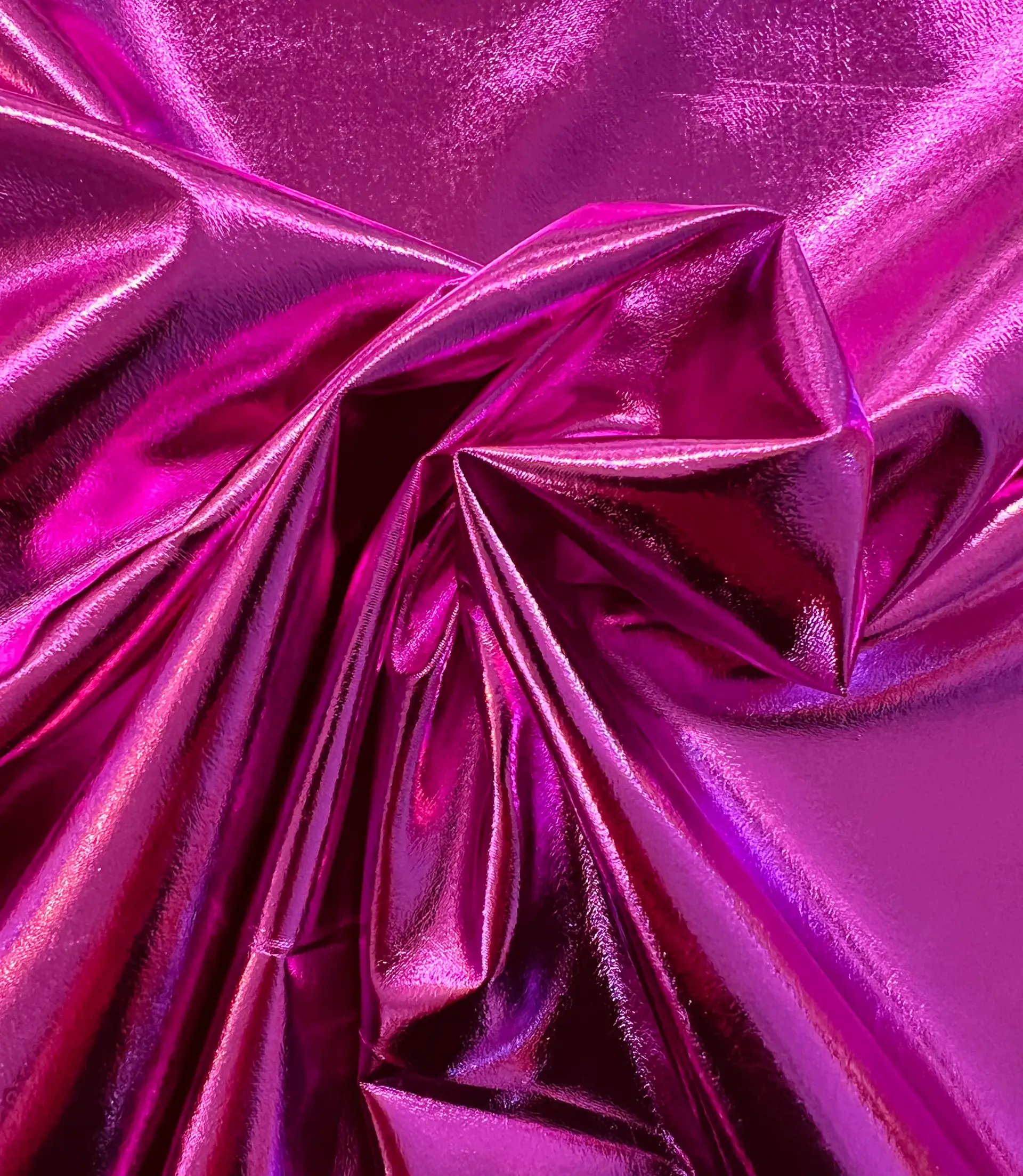 Metallic Coated Polyester Chiffon in Fuchsia