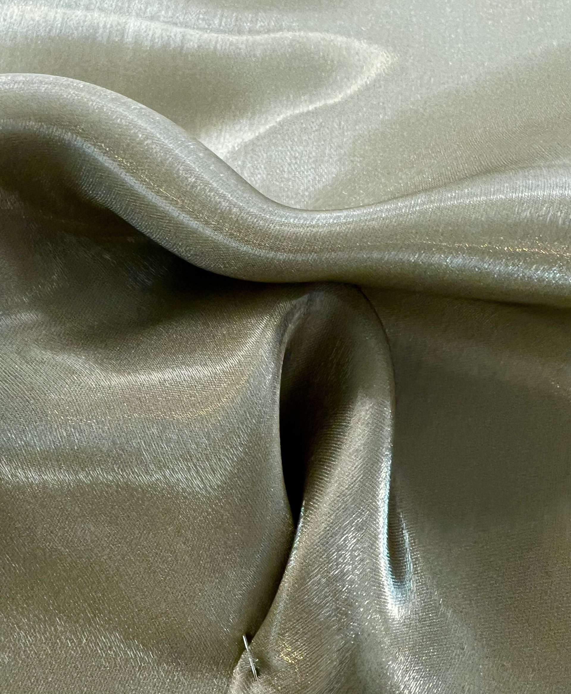 Polyester Liquid Satin Organza in Sage