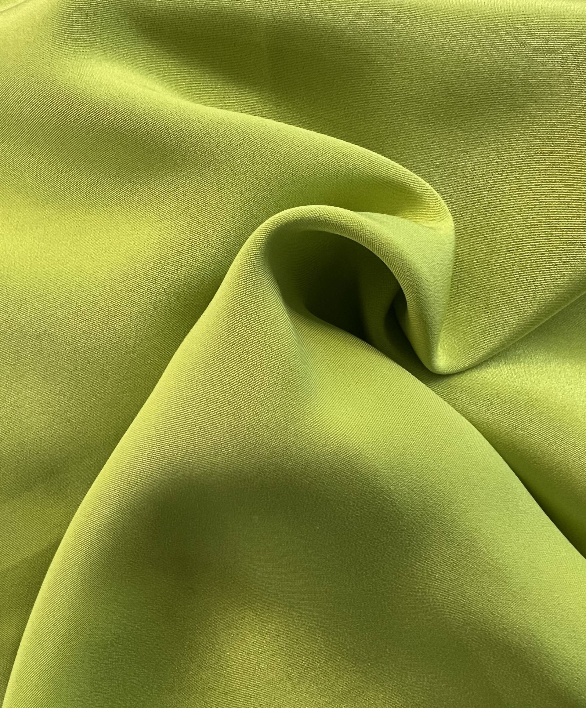 100% 4 Ply Silk Crepe in Yellow Green