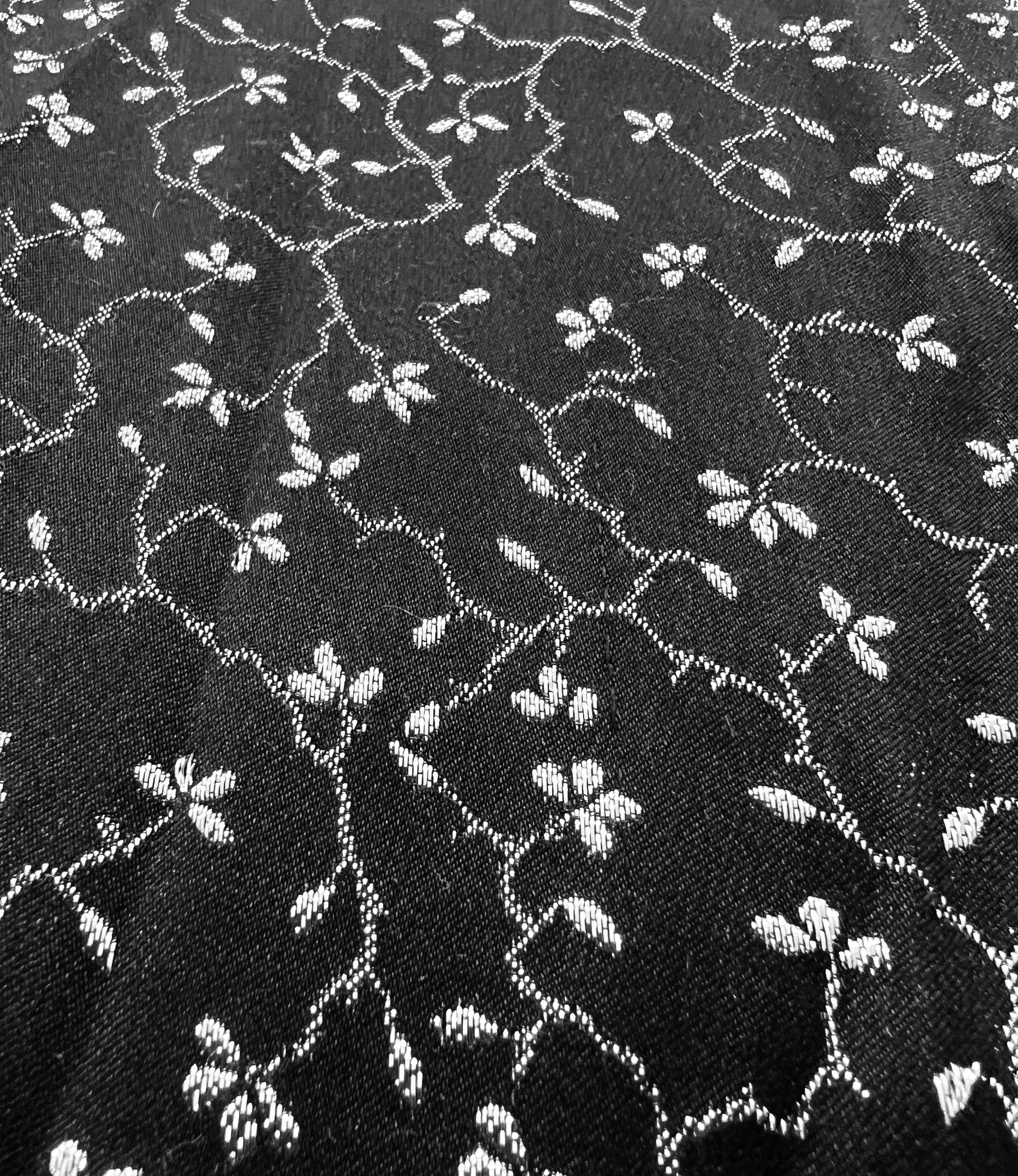Metallic Silk Jacquard in Black & Silver