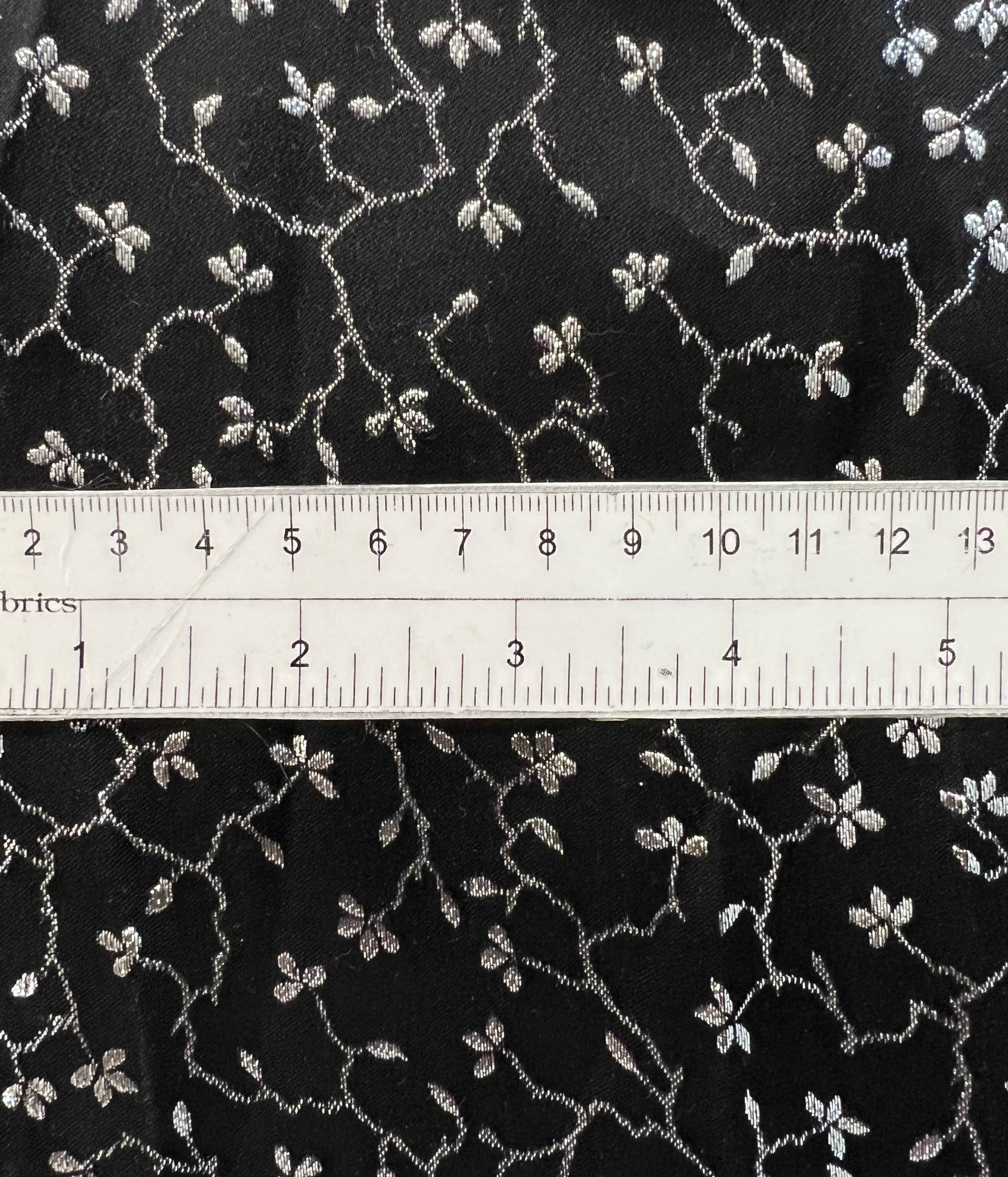Metallic Silk Jacquard in Black & Silver