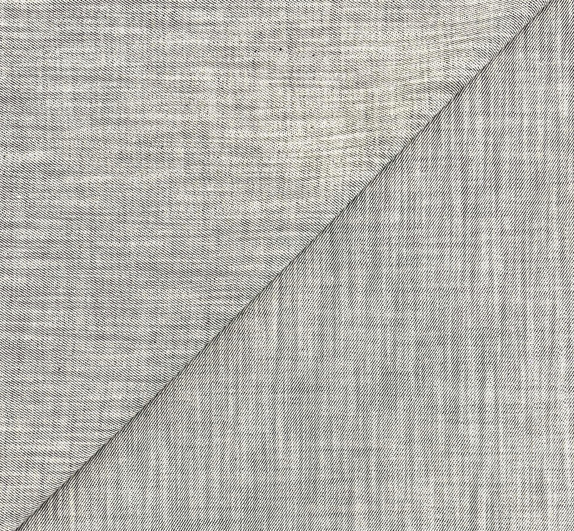 Cotton Denim in Ivory Black