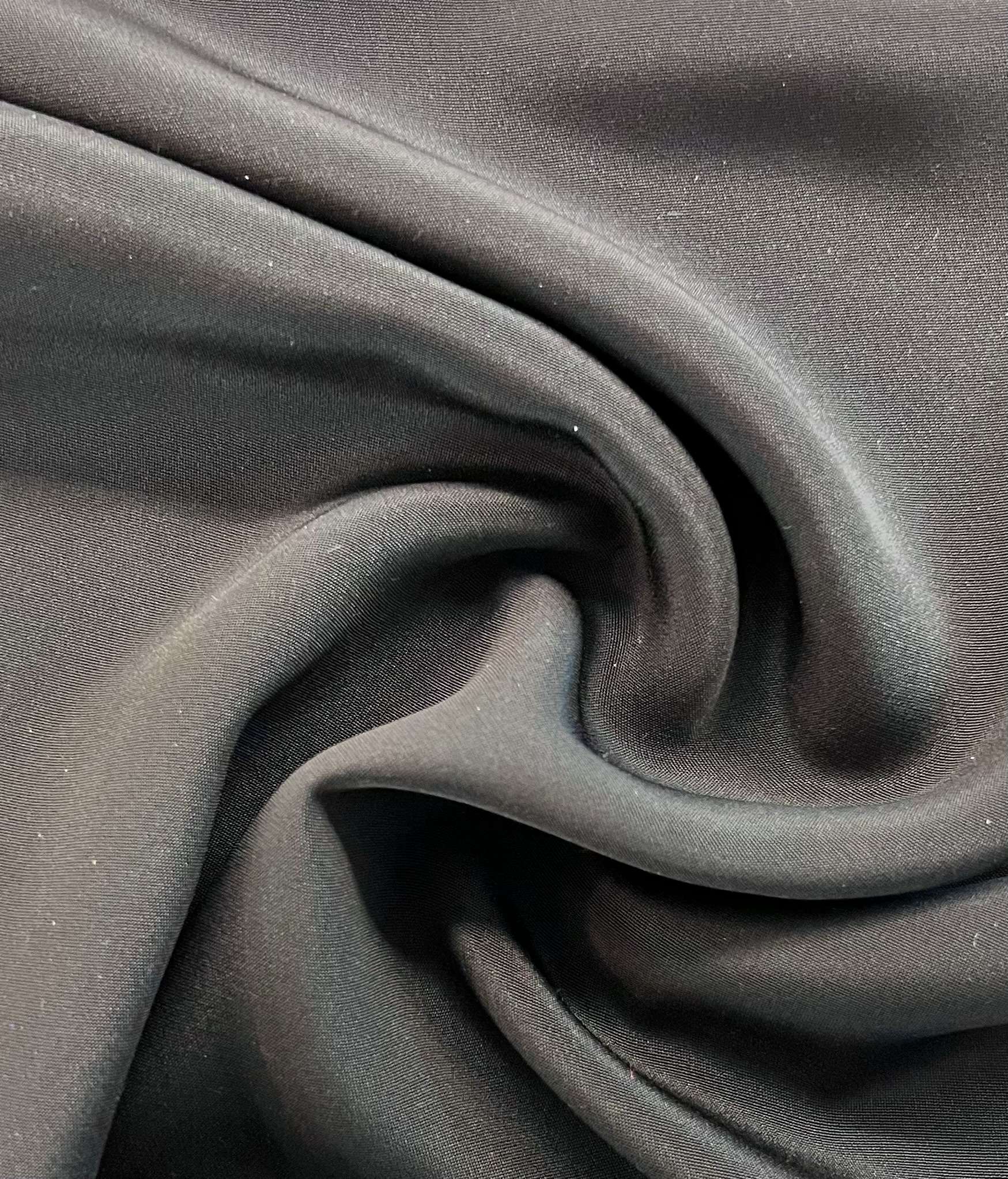 Silk Crepe de Chine in Deep Charcoal