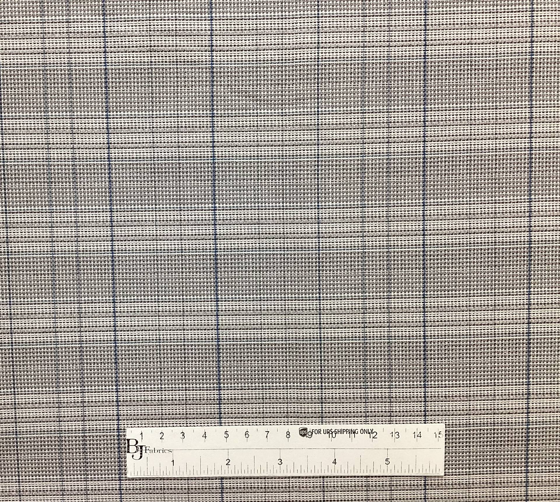 Stretch Linen & Rayon Plaid In Smoky Gray