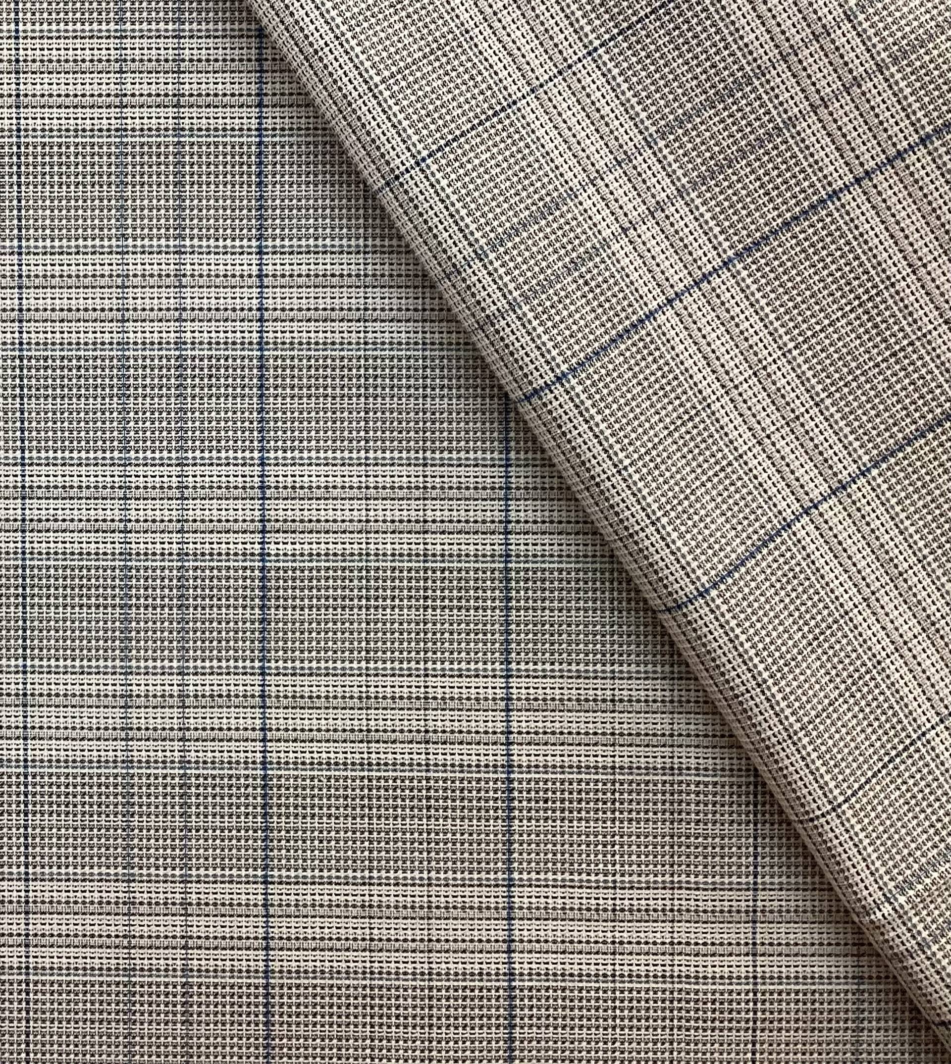 Stretch Linen & Rayon Plaid In Smoky Gray