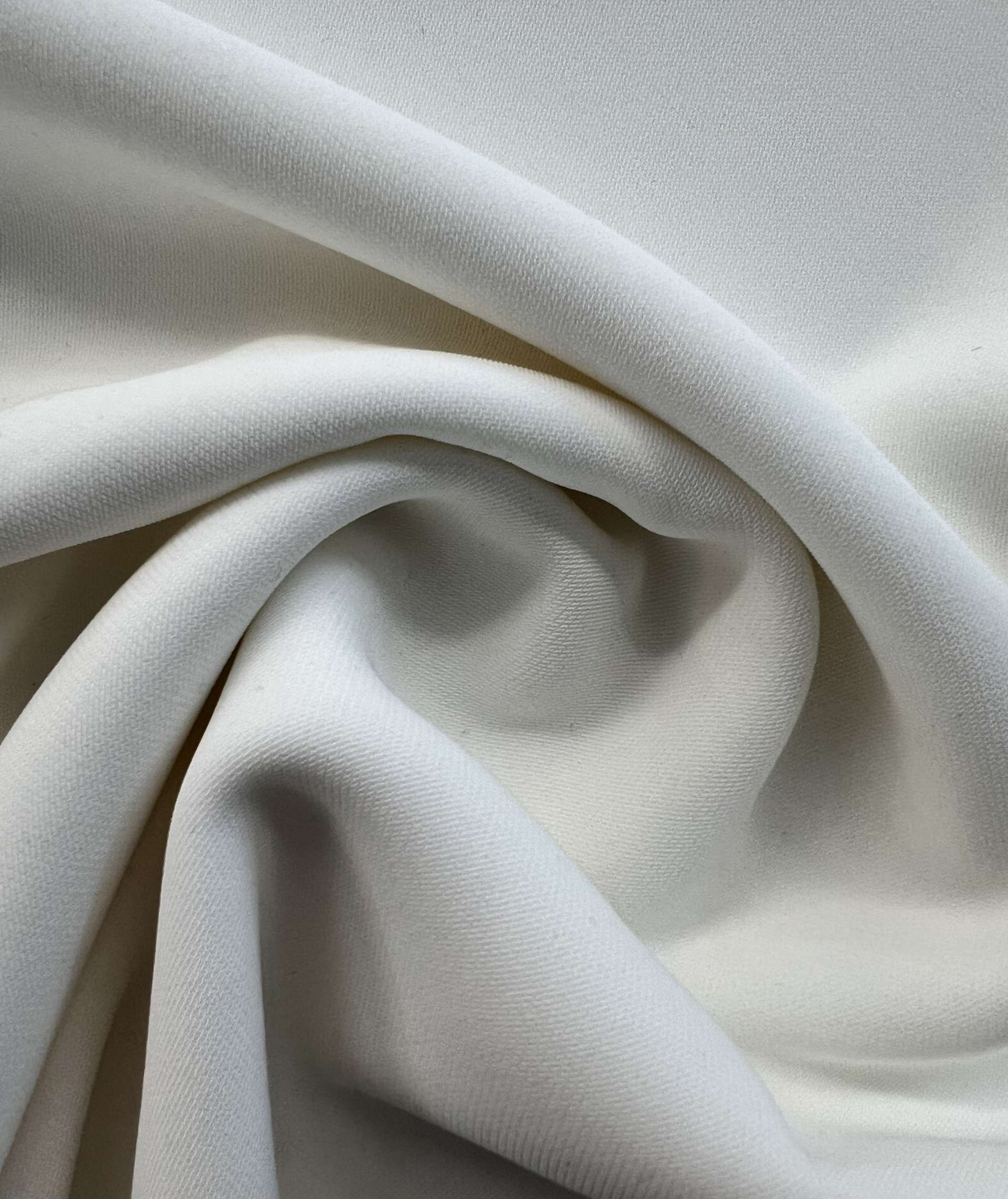 97% Poly 3% Lycra Stretch Crepe Georgette in Ivory