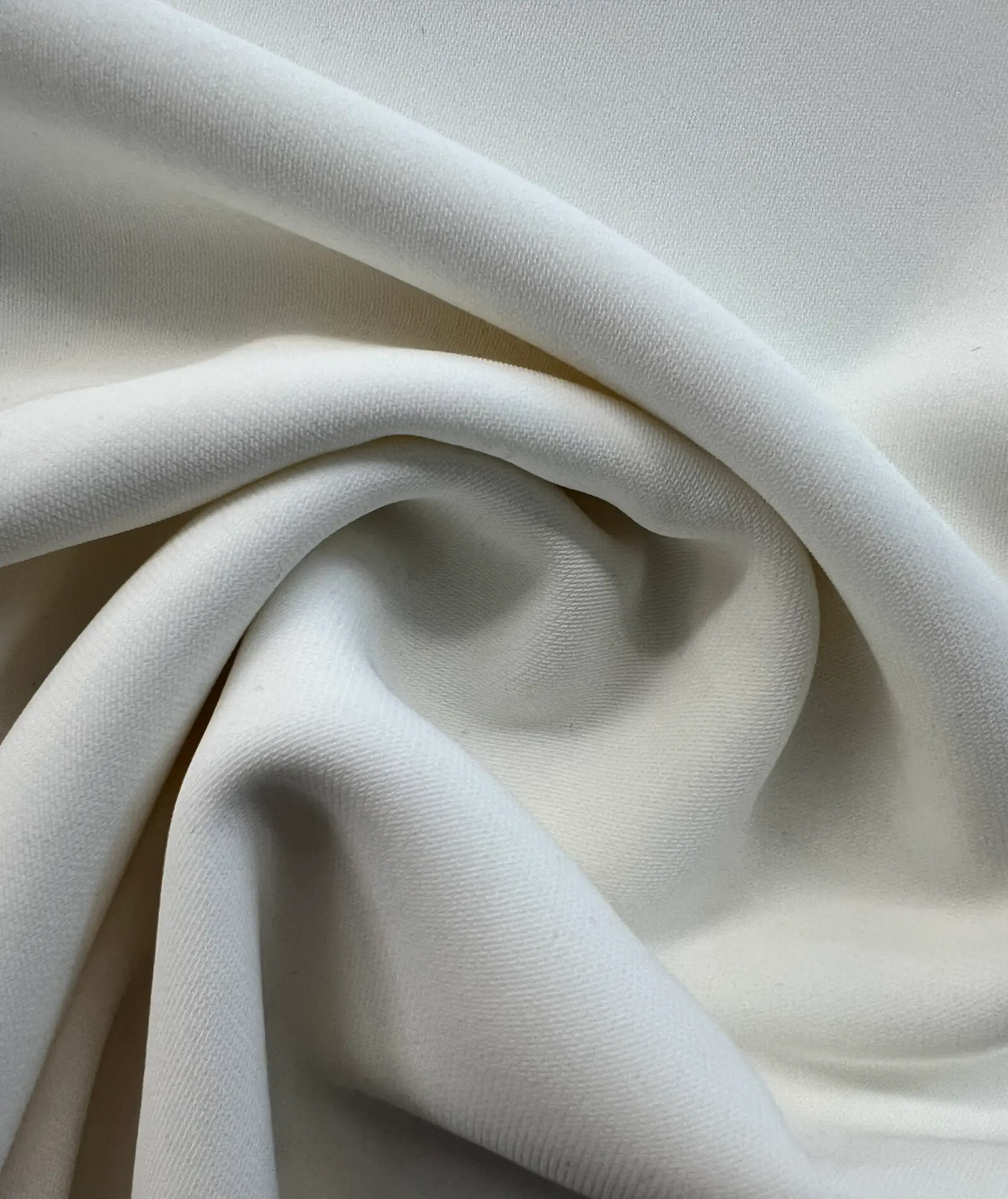 97% Poly 3% Lycra Stretch Crepe Georgette in Ivory