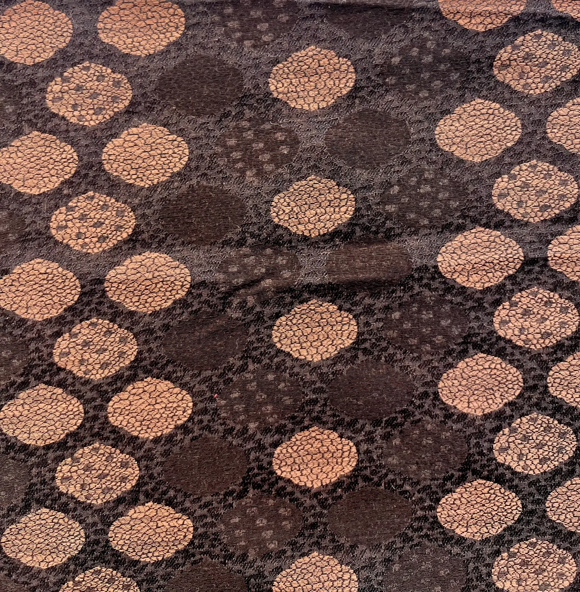 Vintage Silk Brocade Jacquard in Brown