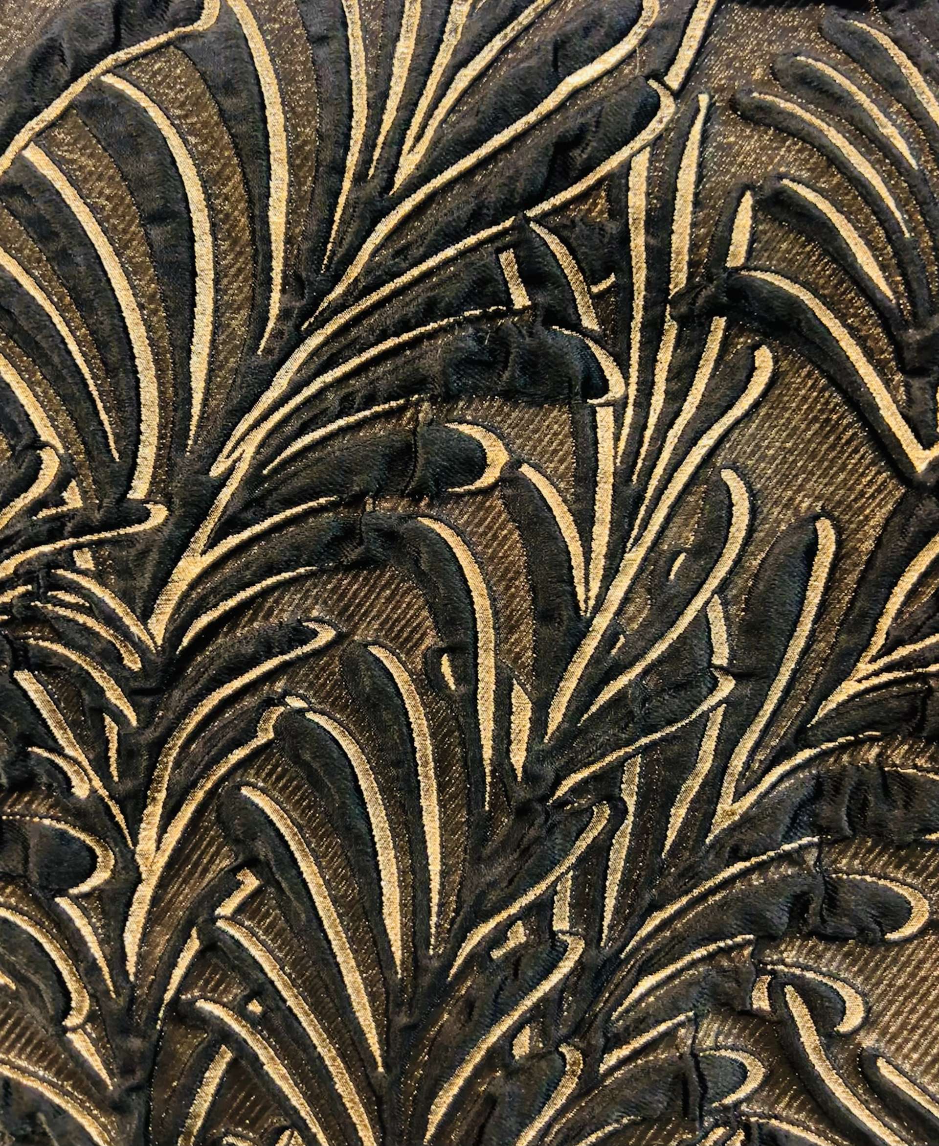 Made in Italy Silk Blend Metallic Brocade in Black/Gold