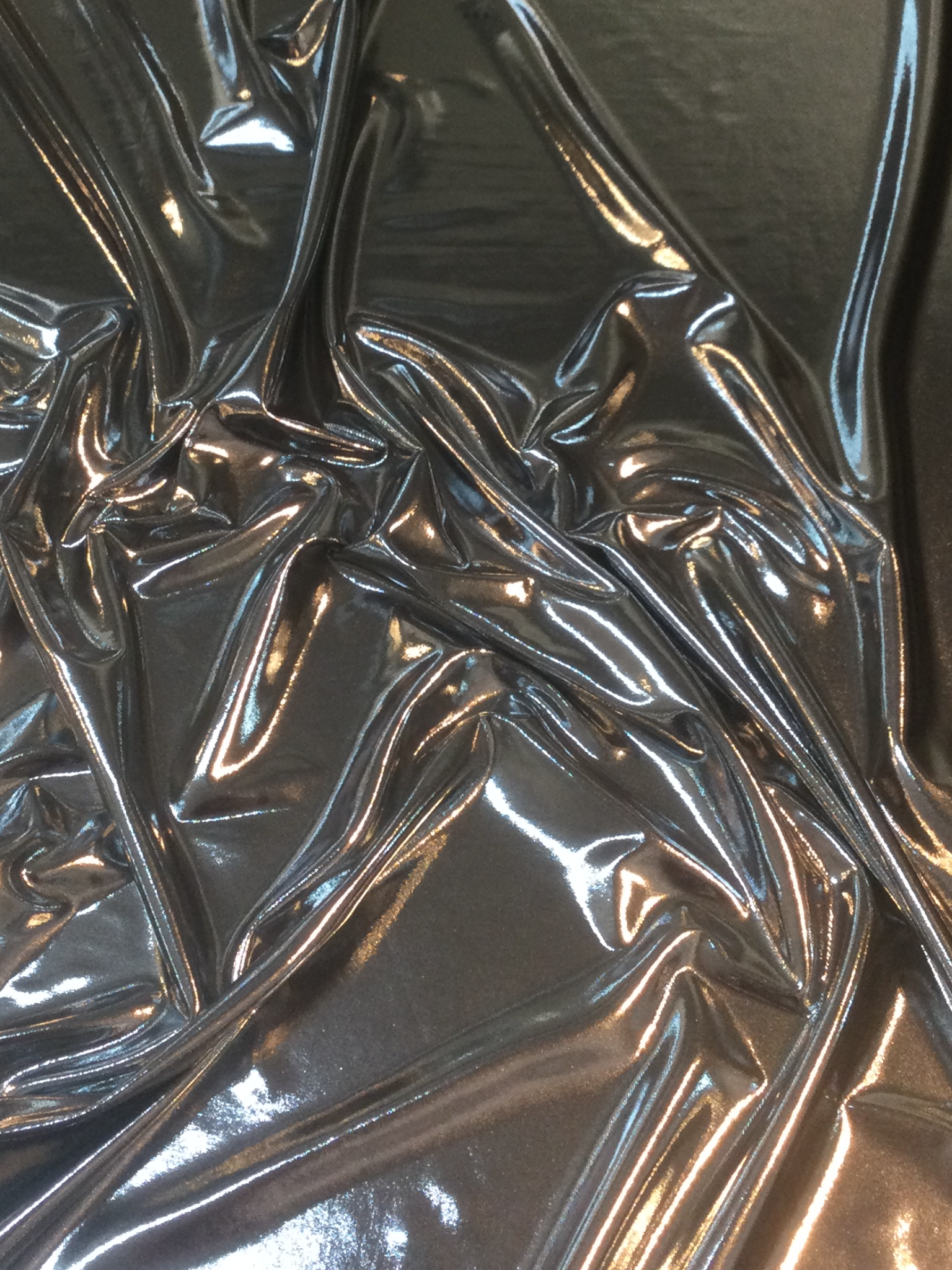 Silver Metallic Foil Coated Polyester Spandex Jersey