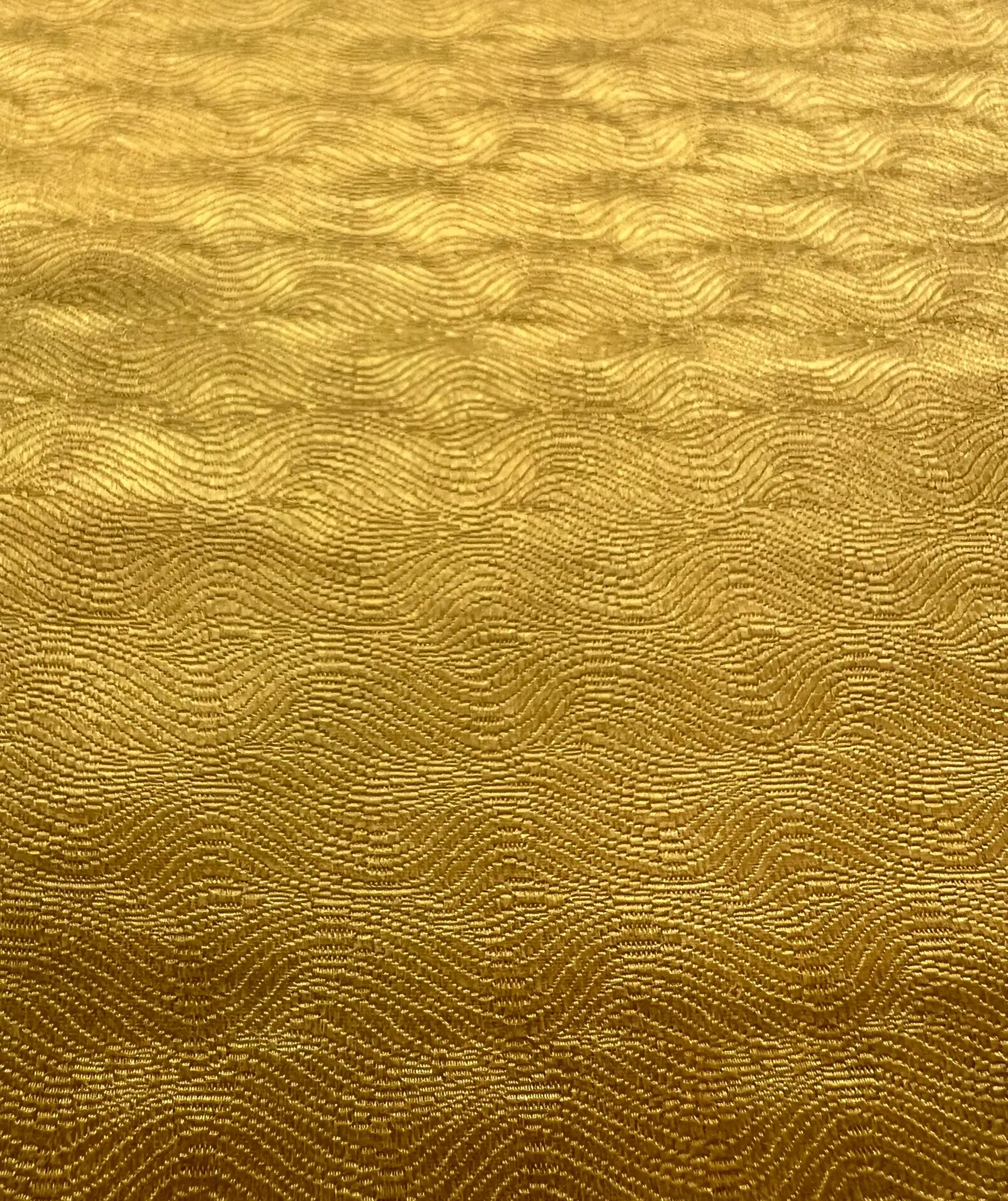 Made in Italy Pure Silk Wave Pattern Jacquard in Yellow