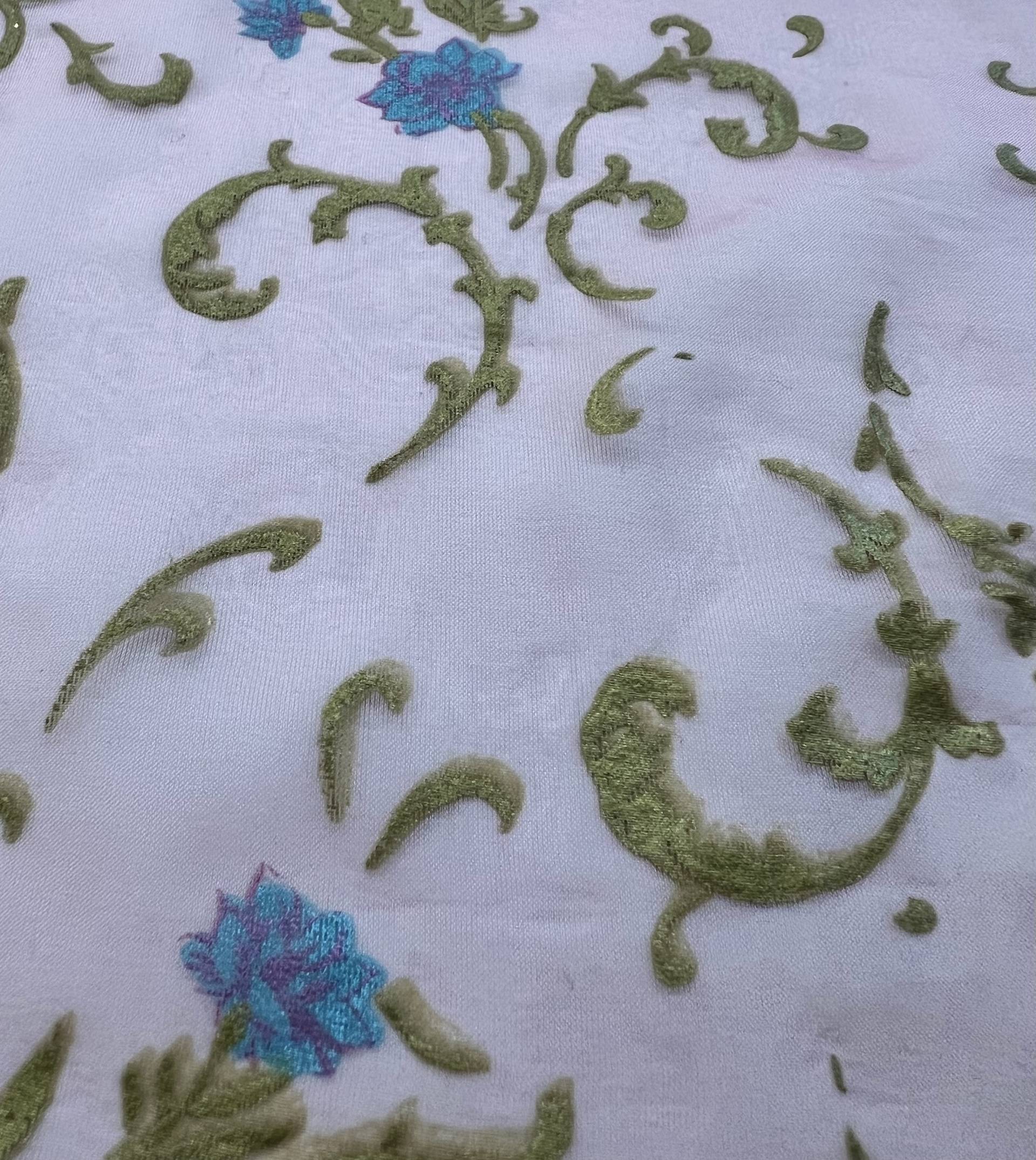 Metallic Foil Printed Pure Silk Chiffon
