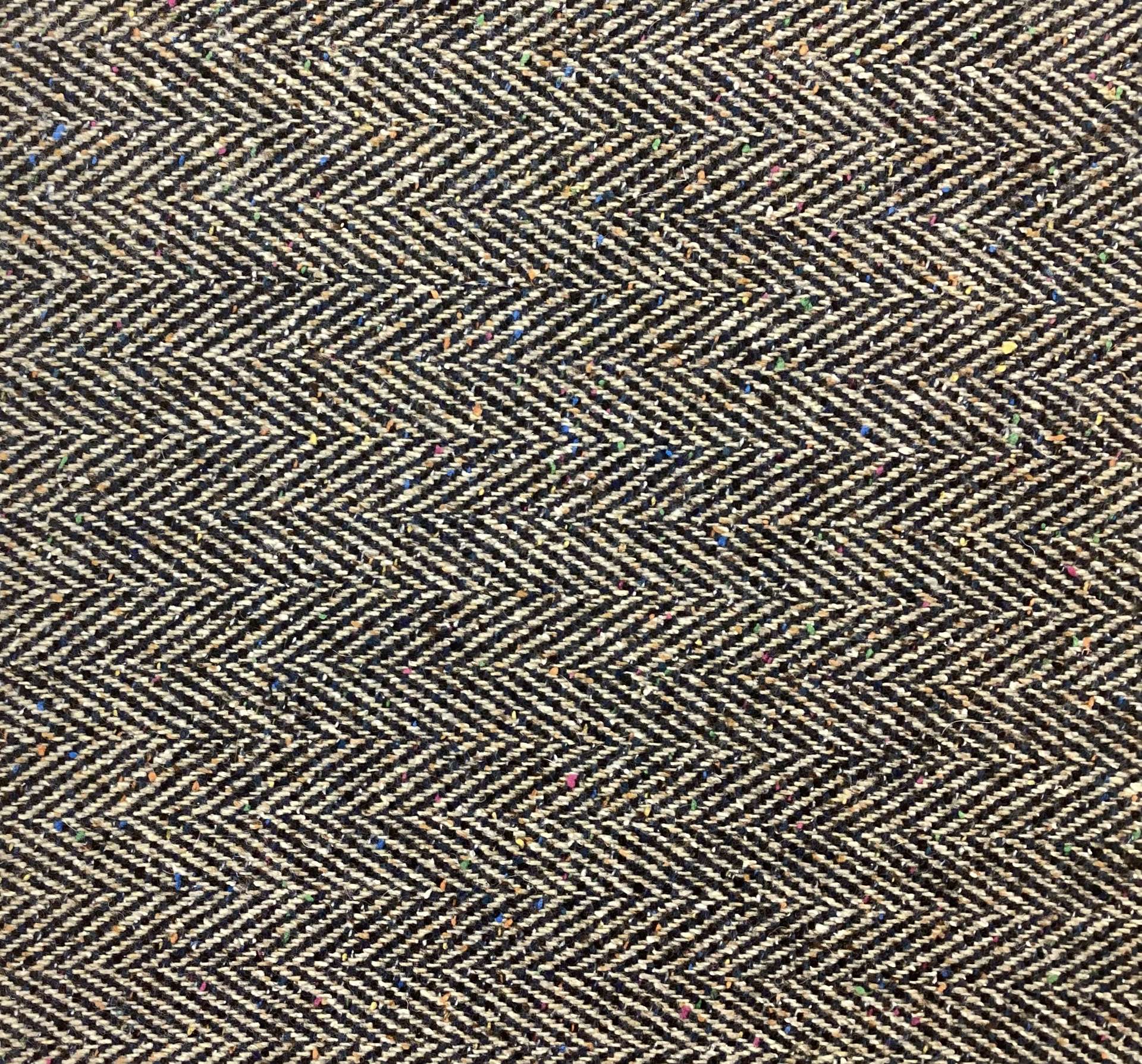 Made in Italy 100% Wool Herringbone Tweed In Navy, Tan & Multi Colours Drop