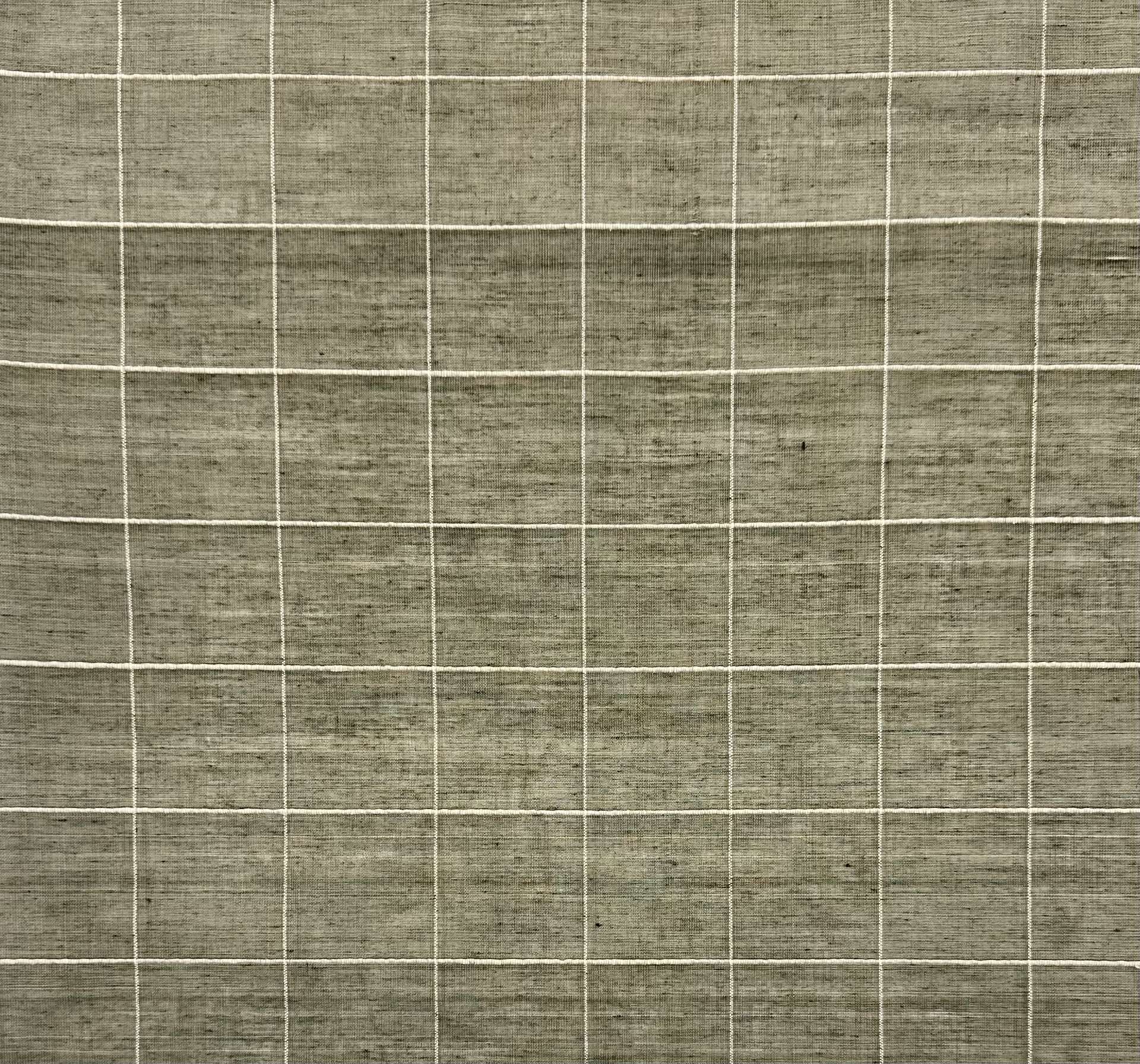 Cotton Sheer Window Pane in Seaweed