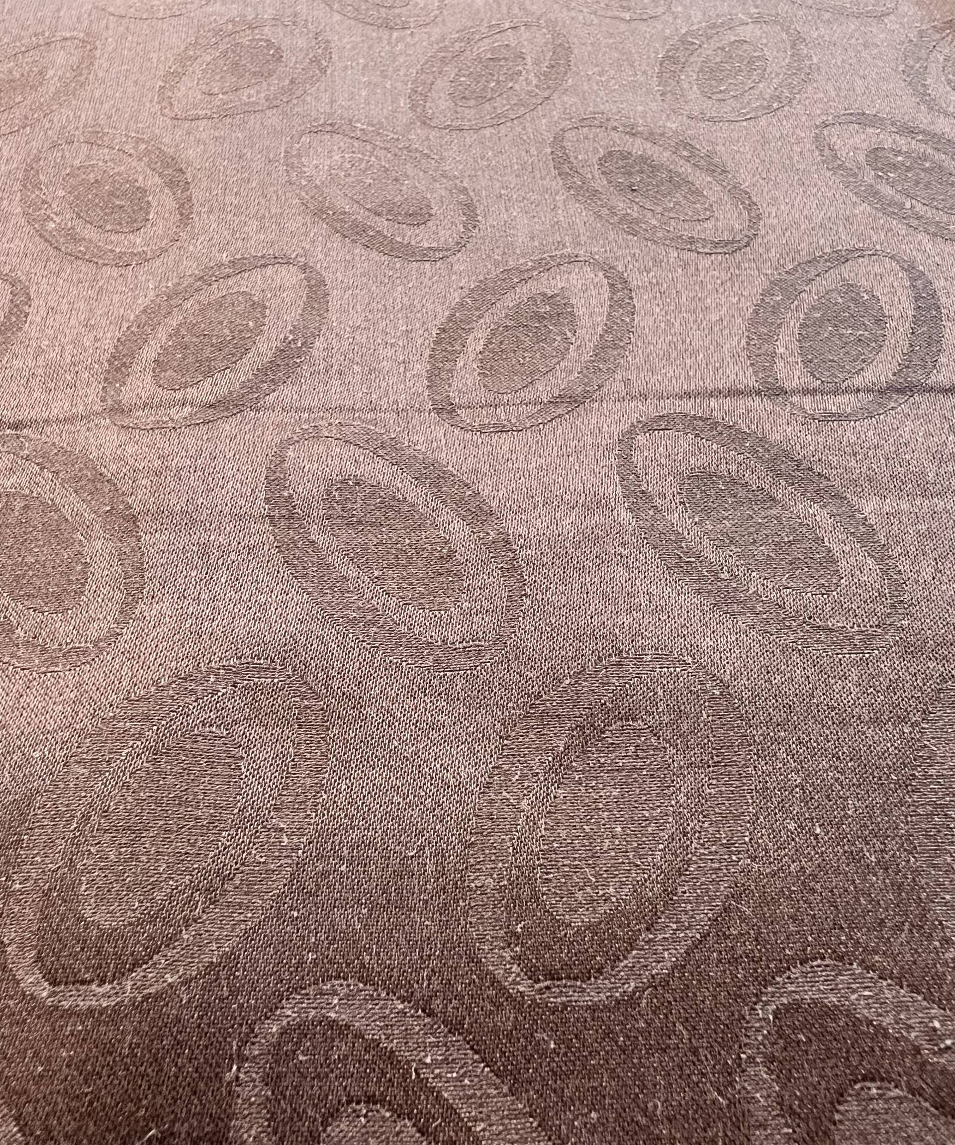 Made in Italy Pure Silk Floating Oval Jacquard in Brown