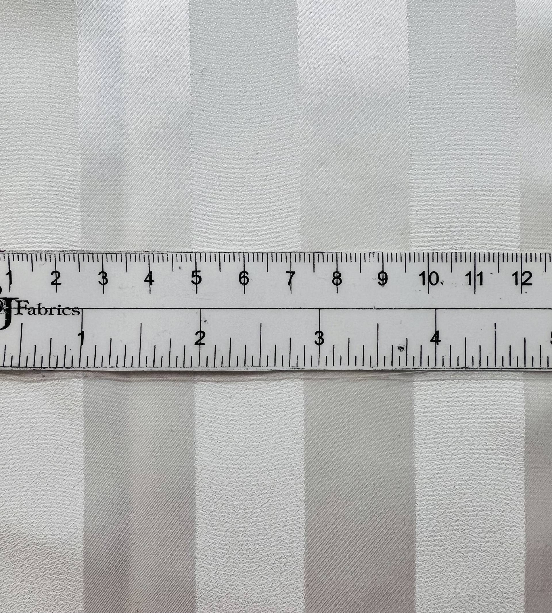 Japanese Triacetate Polyester Crepe Satin Stripe Jacquard in White