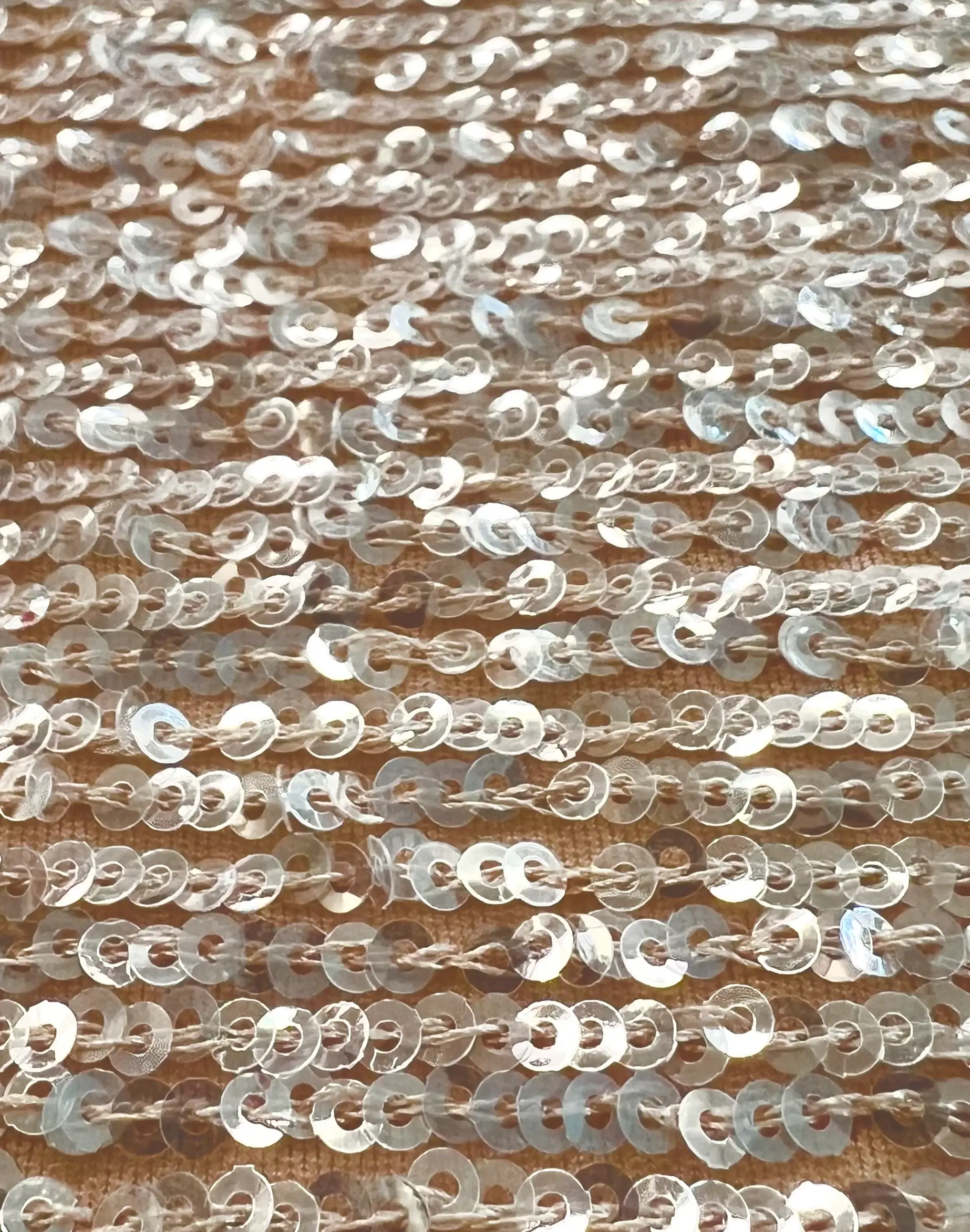 Mini Sequins on Stretch Tulle in Nude