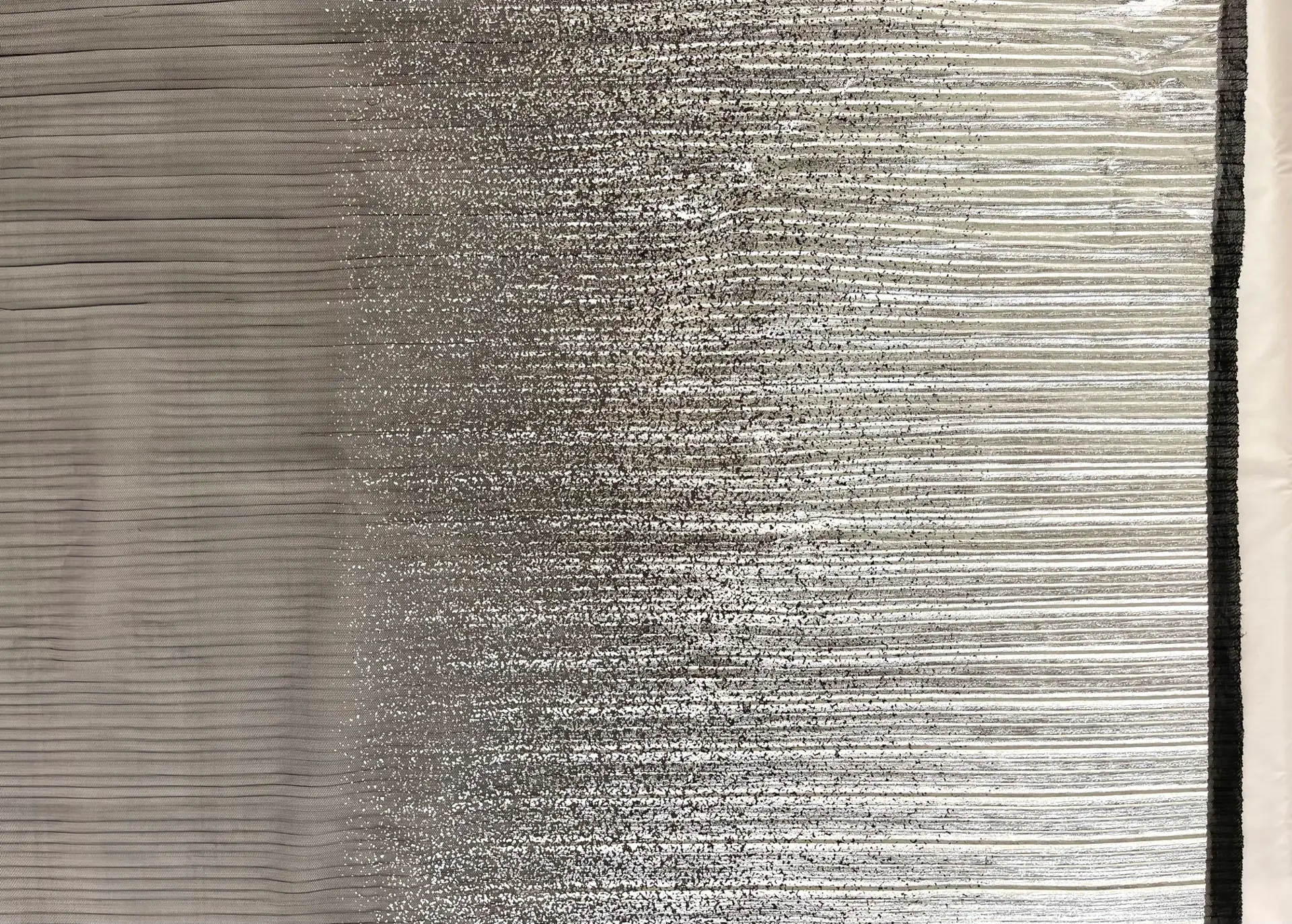 Pleated Tulle with Gold Metallic Foil on Black