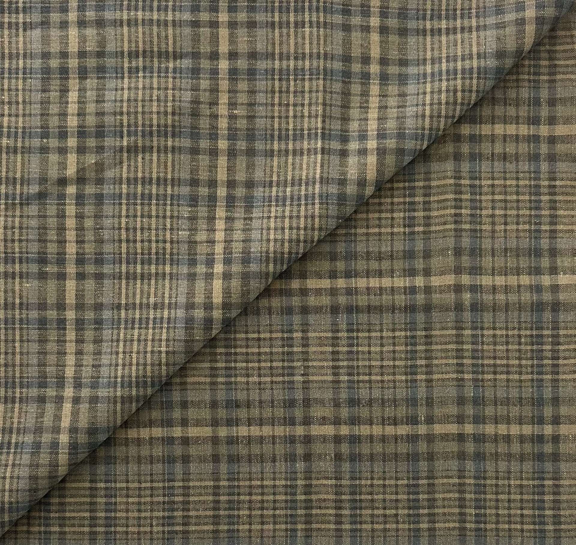 Linen Plaid in Moss Black
