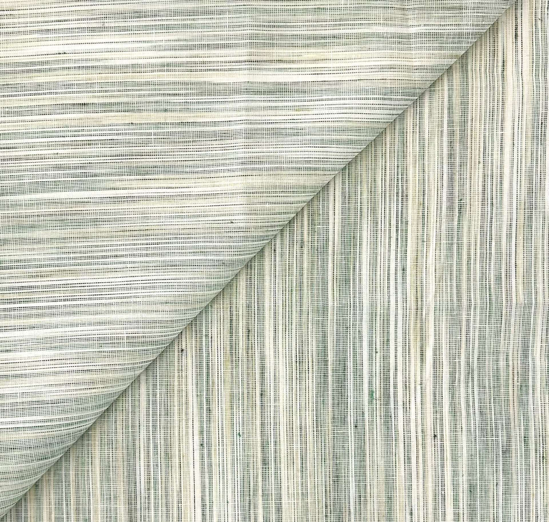 Striped Linen in White Green
