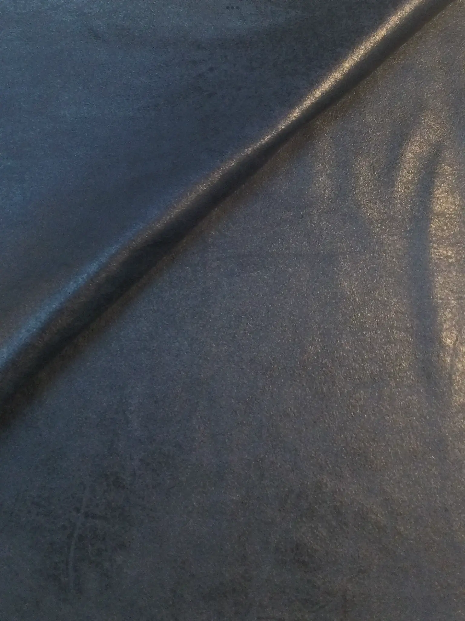 Stretch Distressed Faux Leather With Suede Back in Navy