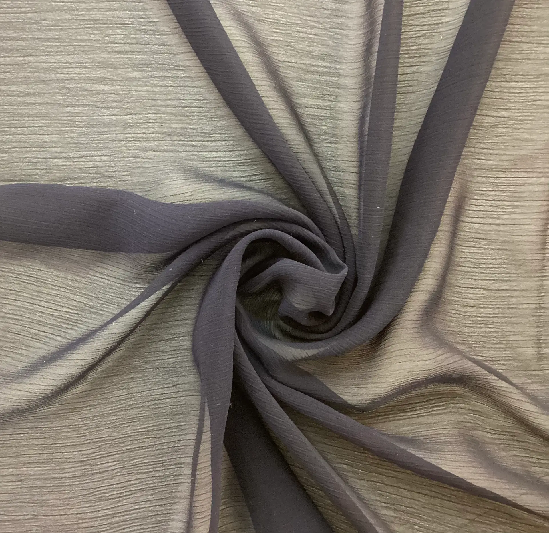 100% Polyester Crinkle Chiffon in Navy