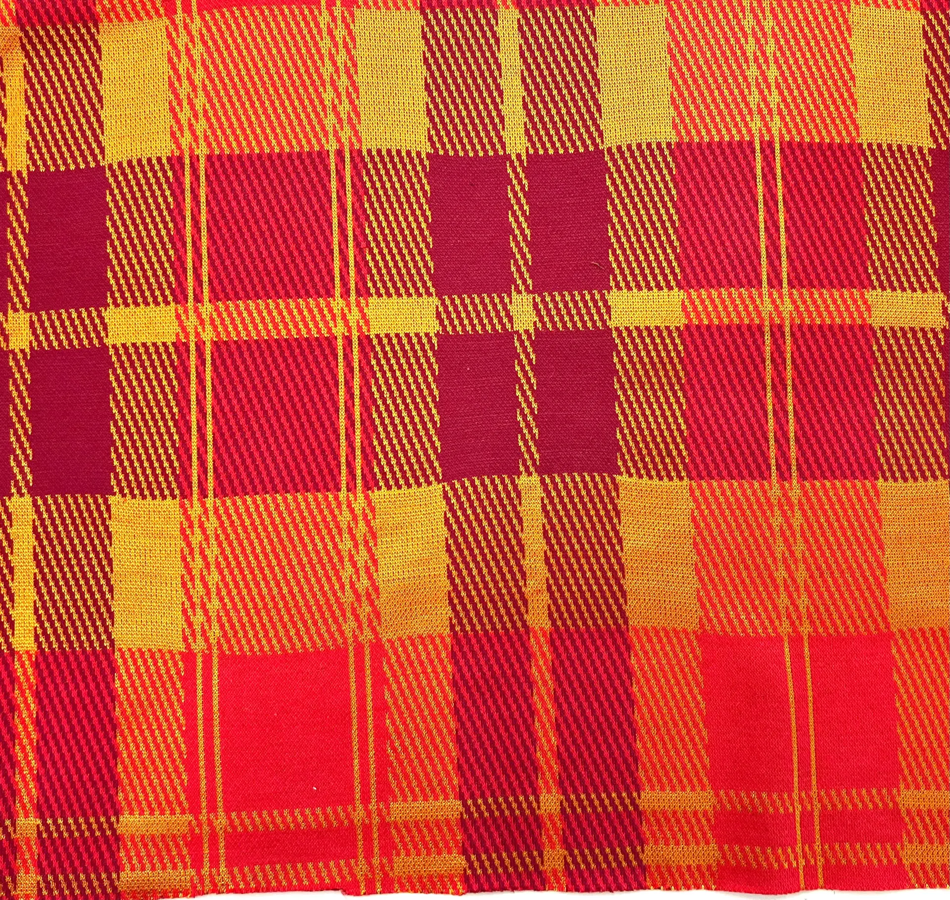 Plaid Knit in Red and Orange