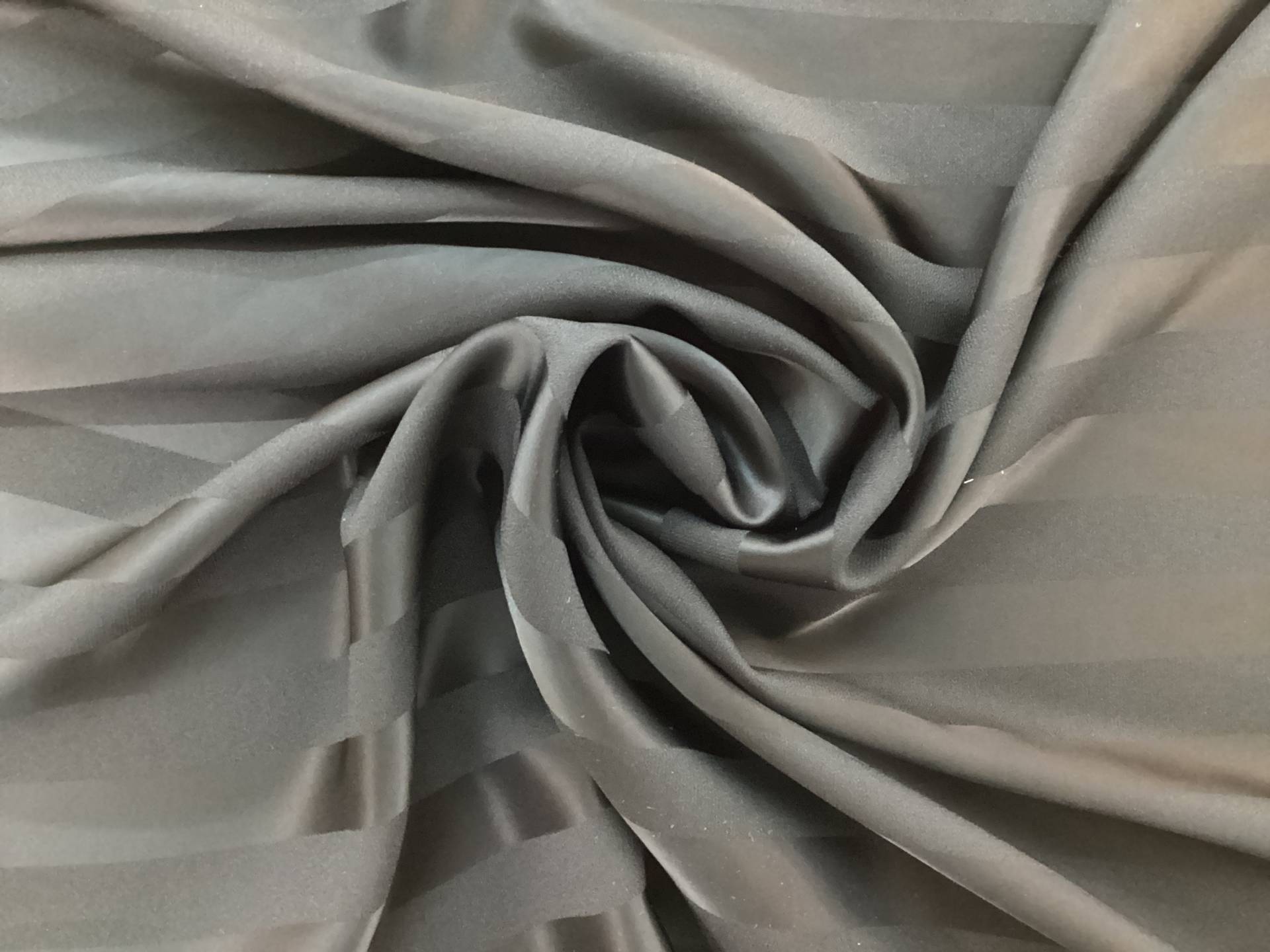 Japanese Triacetate/Polyester Crepe Satin Stripe Jacquard in Black