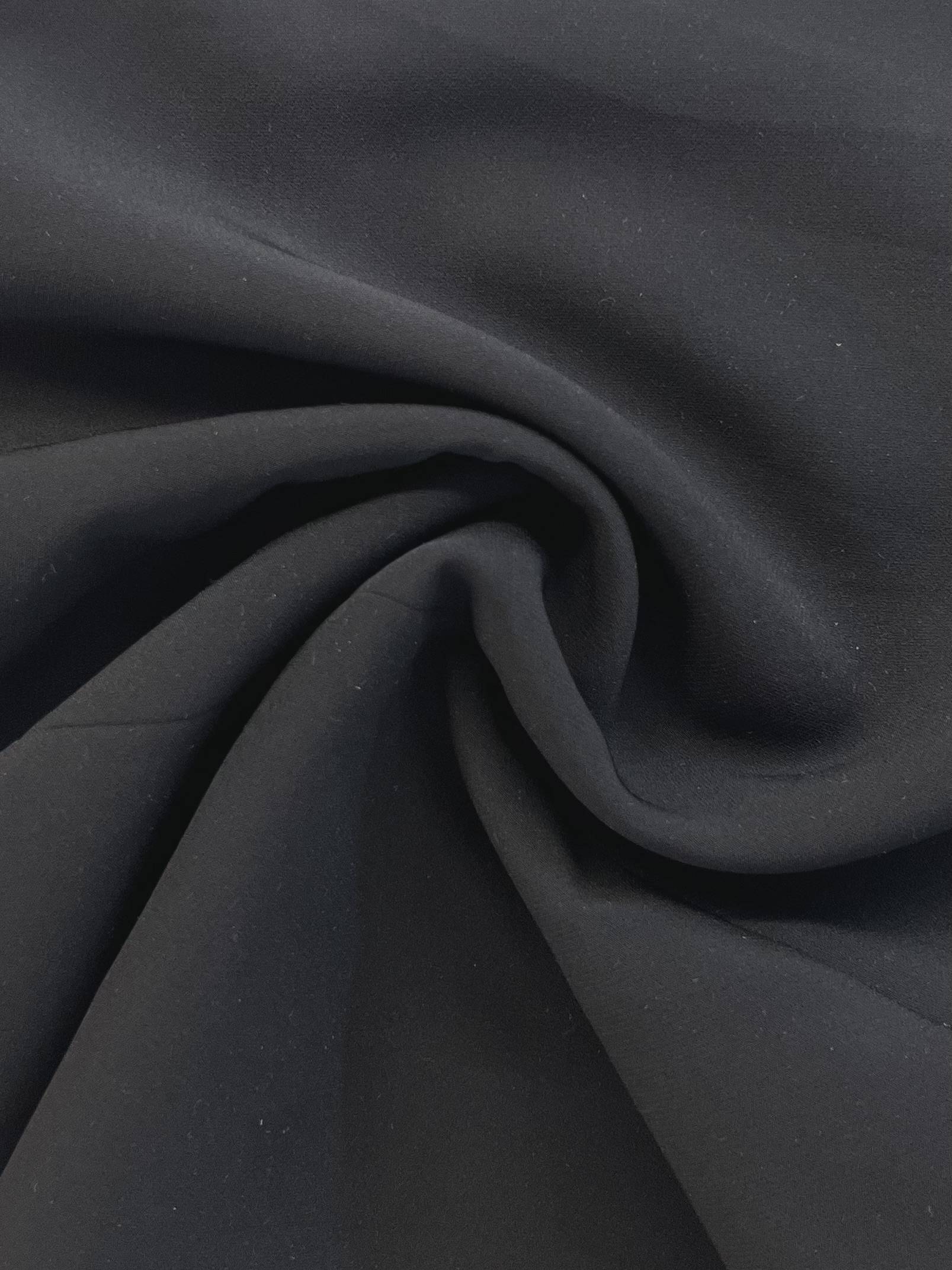 Polyester Spandex Stretch Crepe in Black