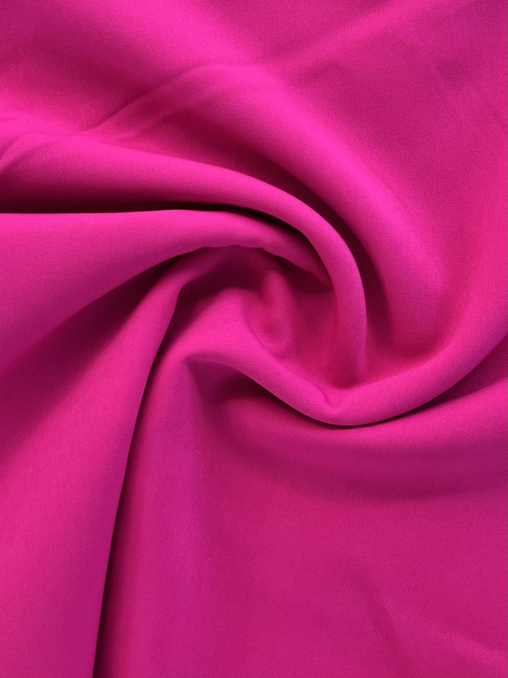 Polyester Spandex Stretch Crepe in Hot Pink