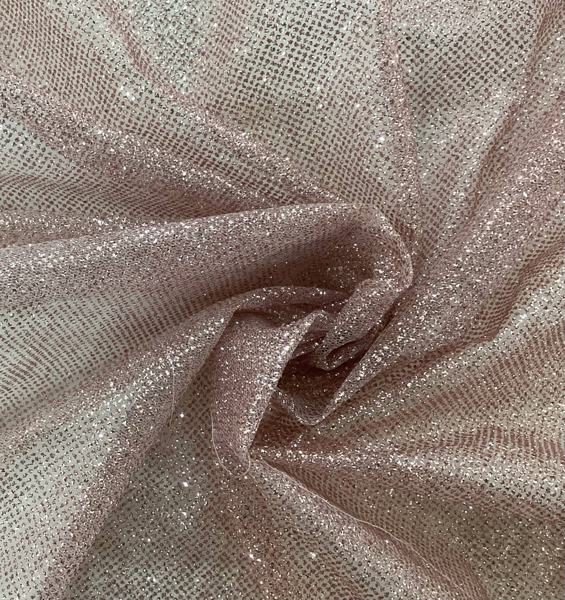 Glitter Mesh in Pink Opal