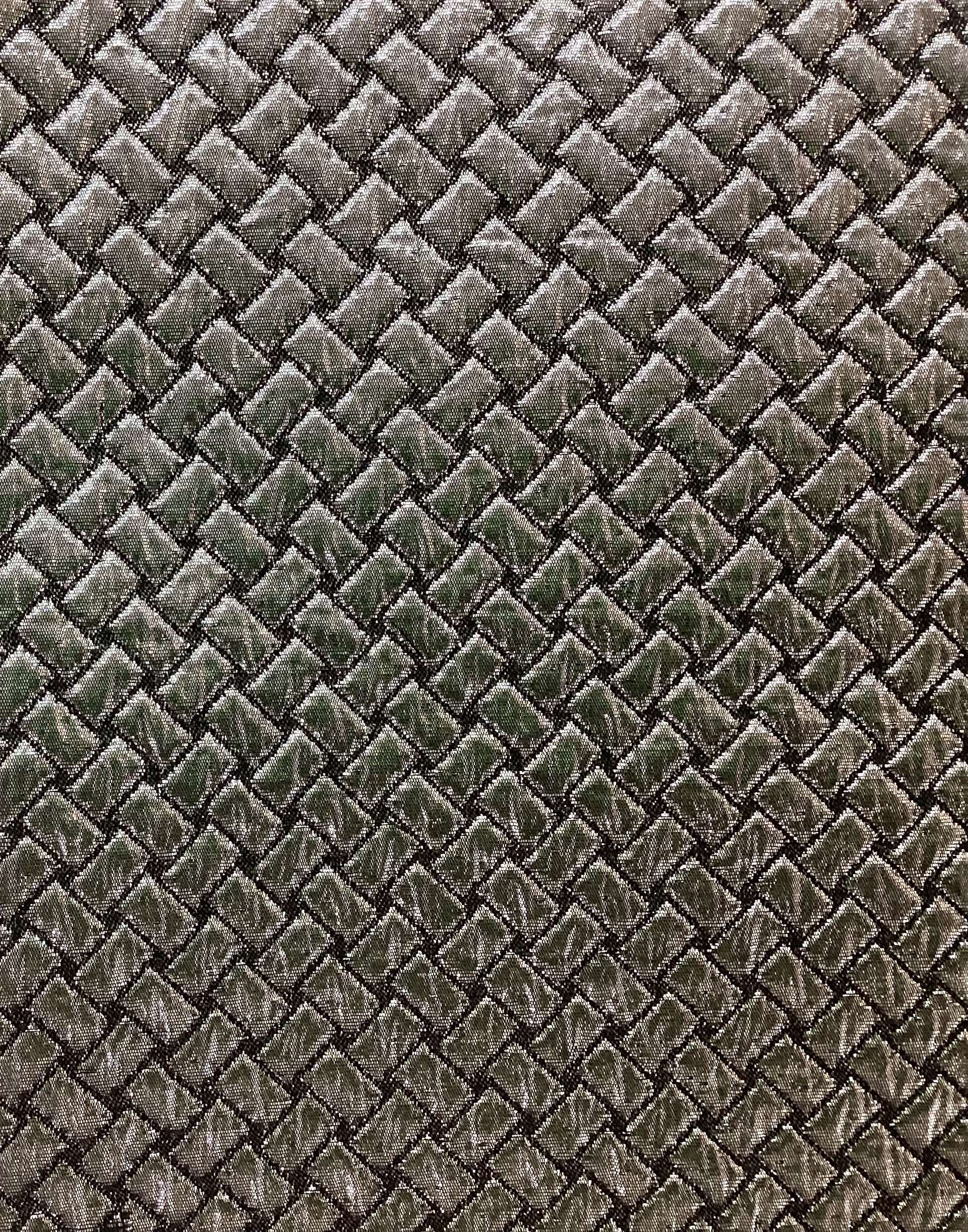 French Cotton Metallic Blend Brocade In Silver