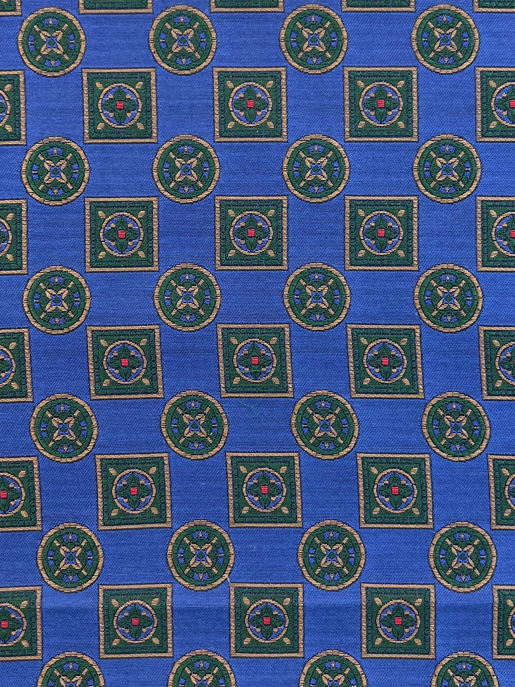 Italian Silk Tie Brocade with Royal Green