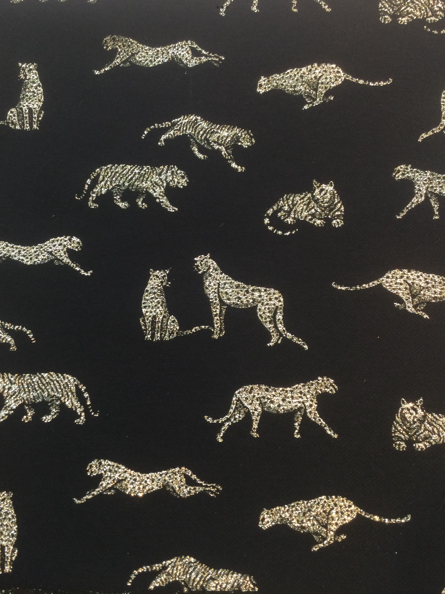 Made in England Cotton Metallic Exotic Cat Twill Brocade