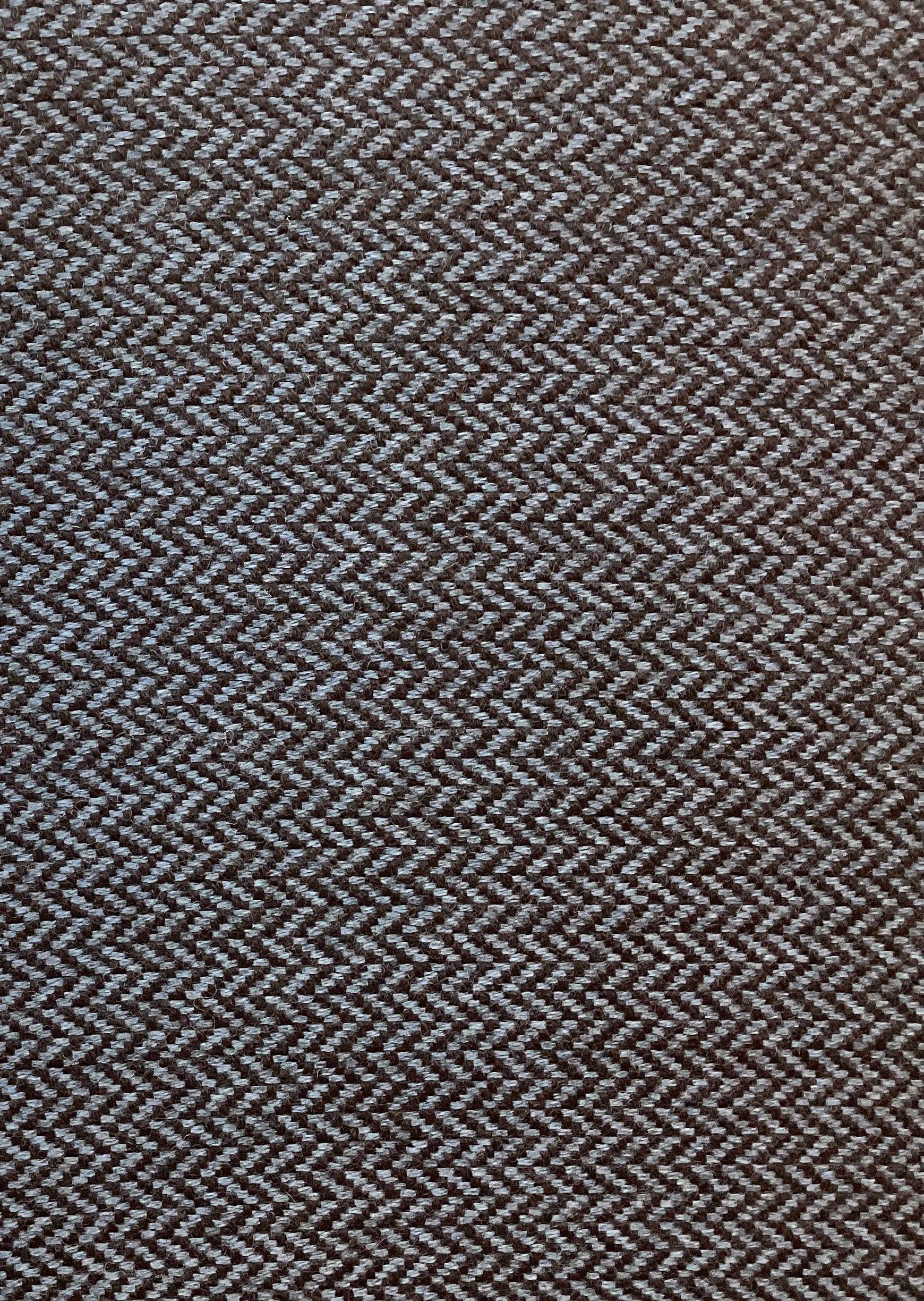 Made in USA 95% Wool 5% Cashmere Herringbone In French Blue & Brown