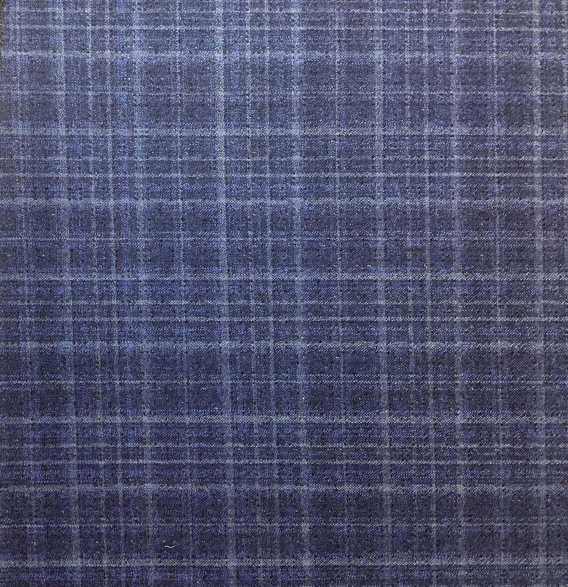 Made in Italy Vitale Barberis Double Faced 85% Wool 10% Silk 5% Linen Check