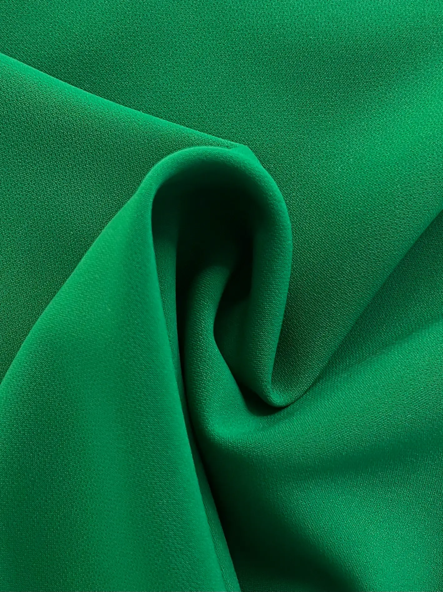 Polyester Stretch Crepe in Emerald Green