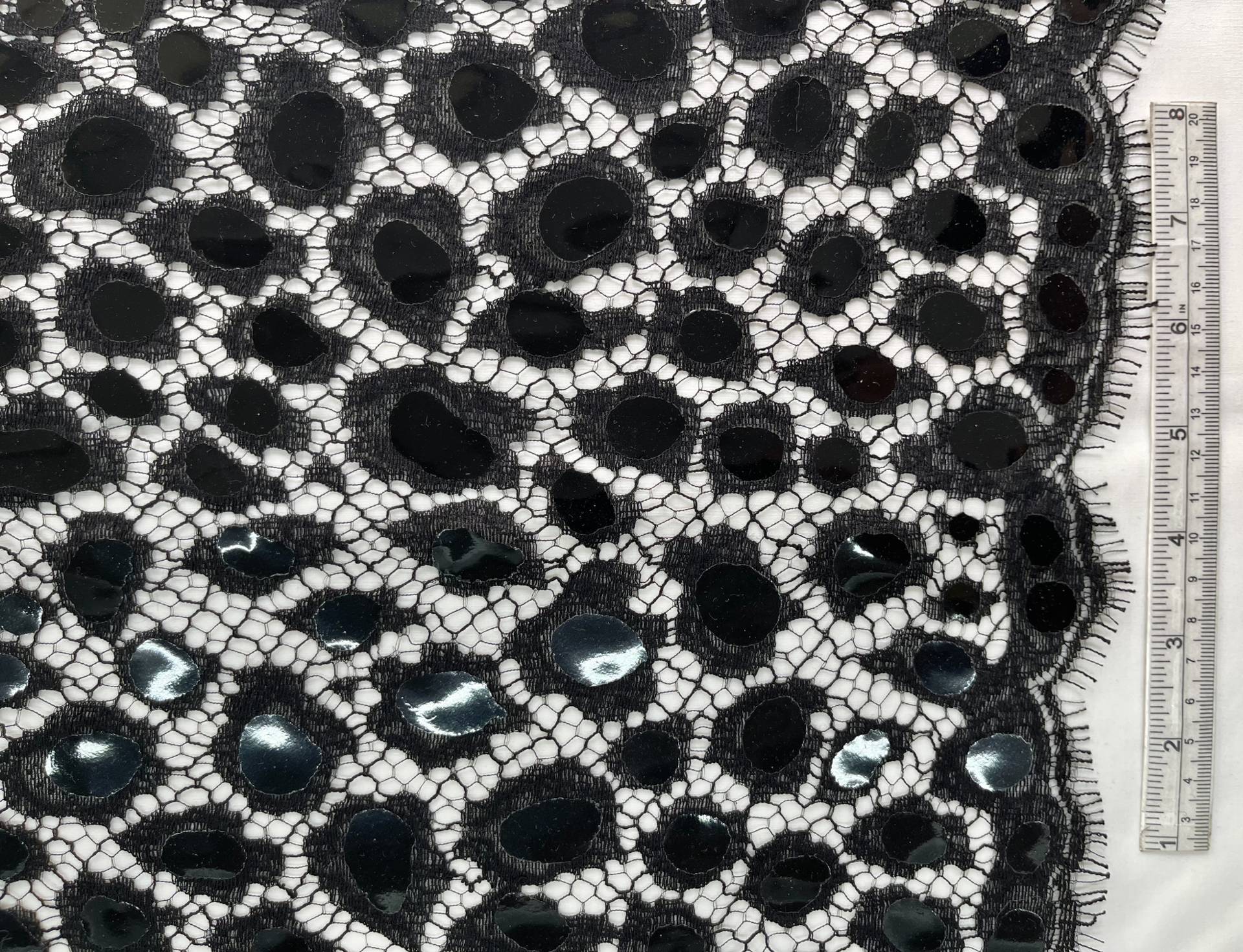 Made in France Double Scalloped Chantilly Lace in Black