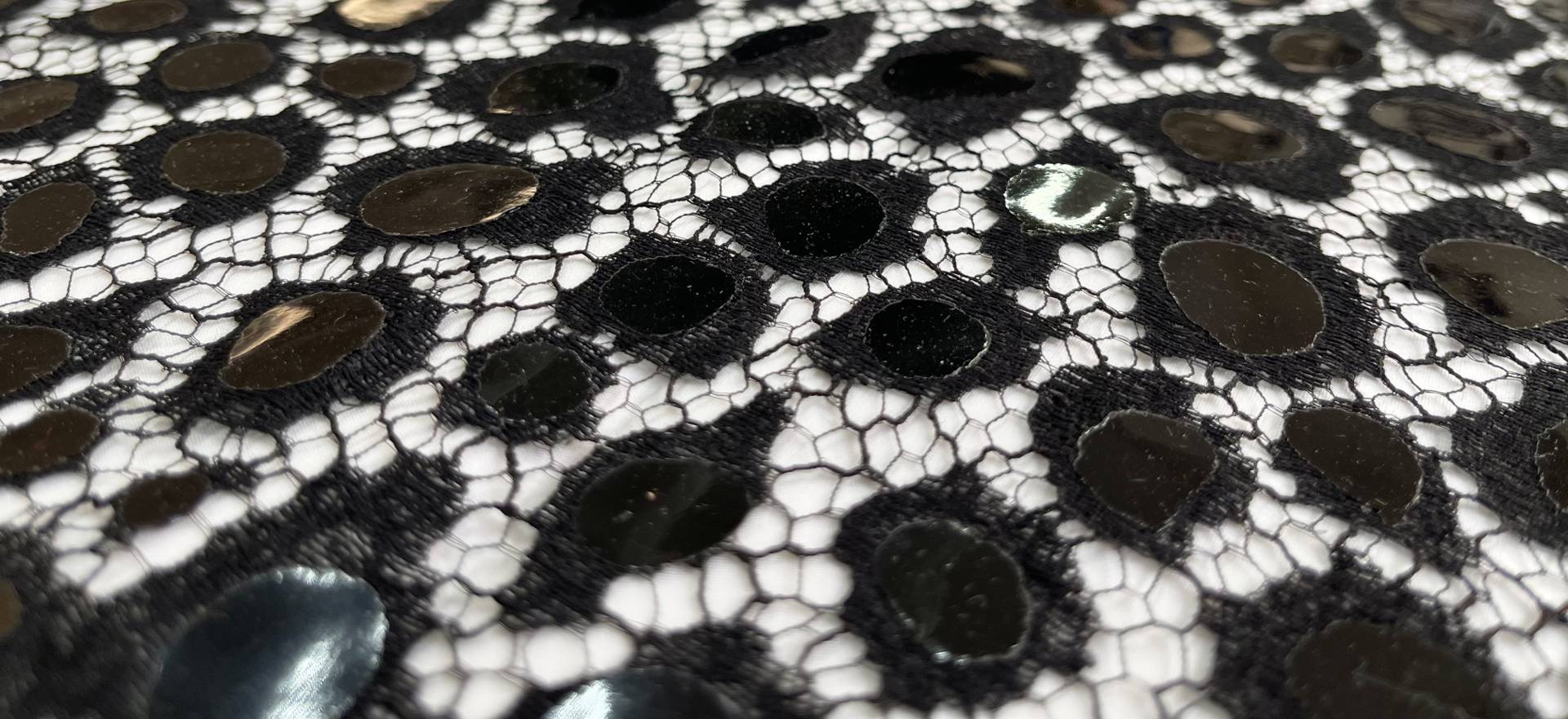 Made in France Double Scalloped Chantilly Lace in Black